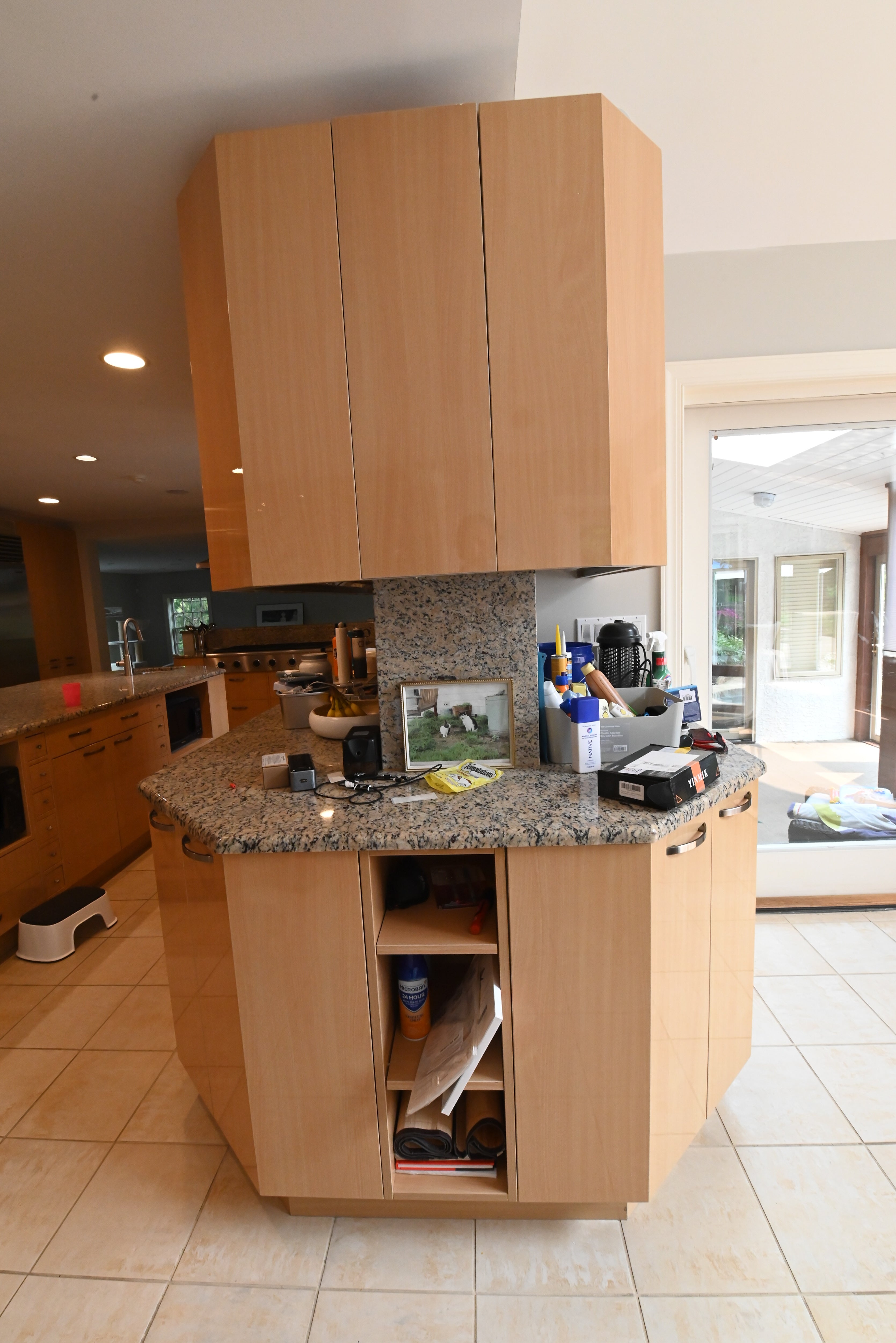 "The Copenhagen" Modern Light Oak Kitchen with Island & 48" Sub-Zero Refrigerator