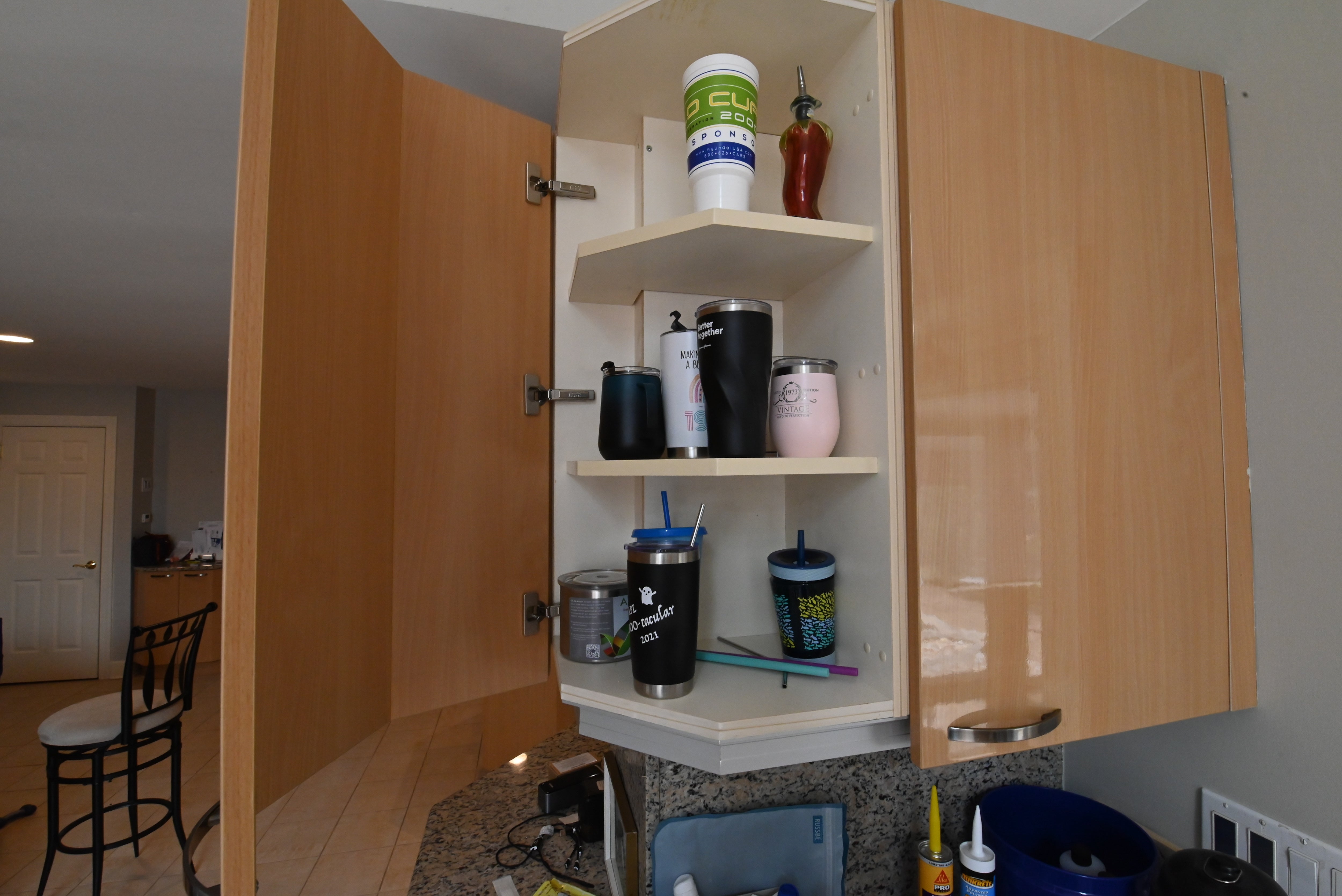 "The Copenhagen" Modern Light Oak Kitchen with Island & 48" Sub-Zero Refrigerator