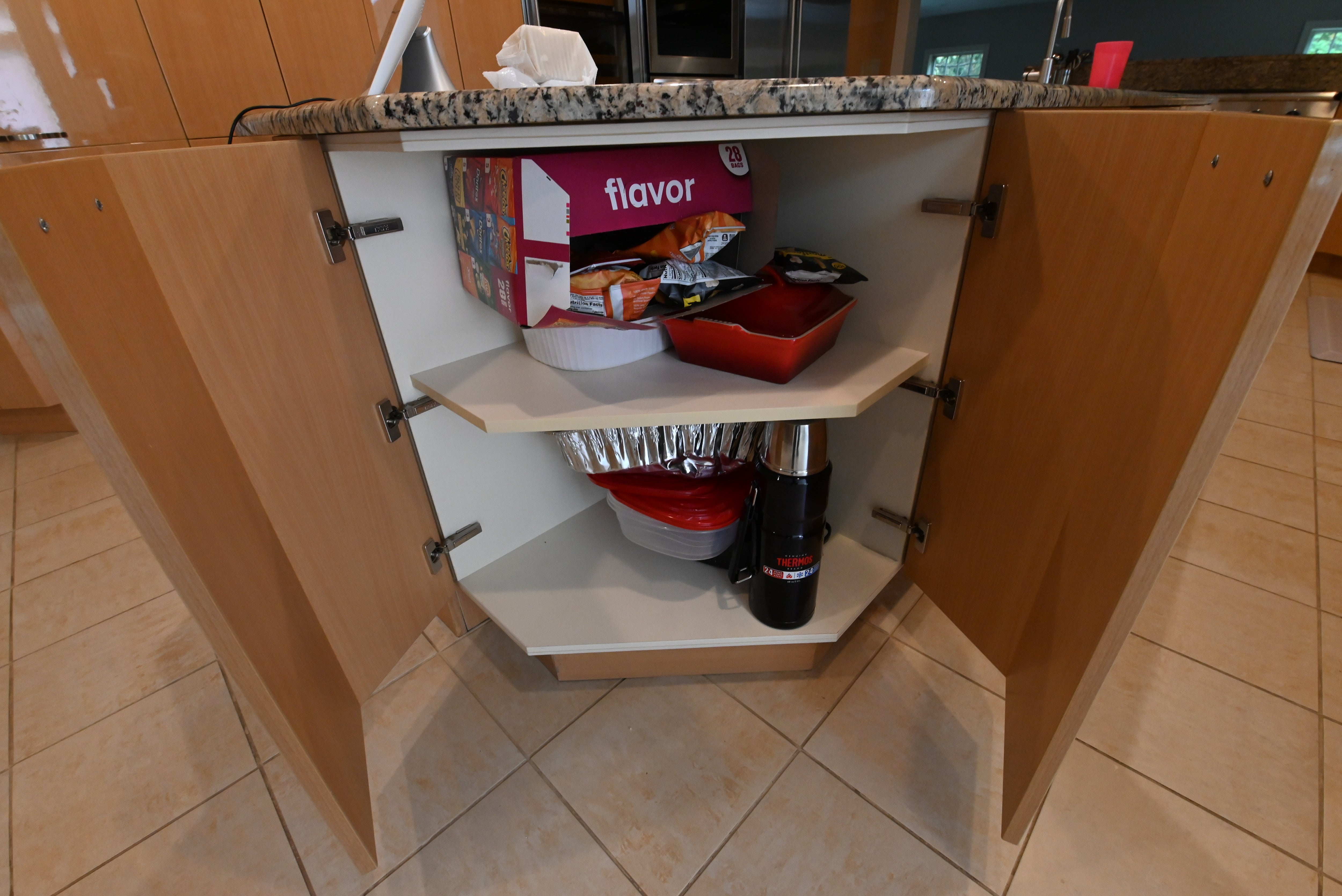 "The Copenhagen" Modern Light Oak Kitchen with Island & 48" Sub-Zero Refrigerator