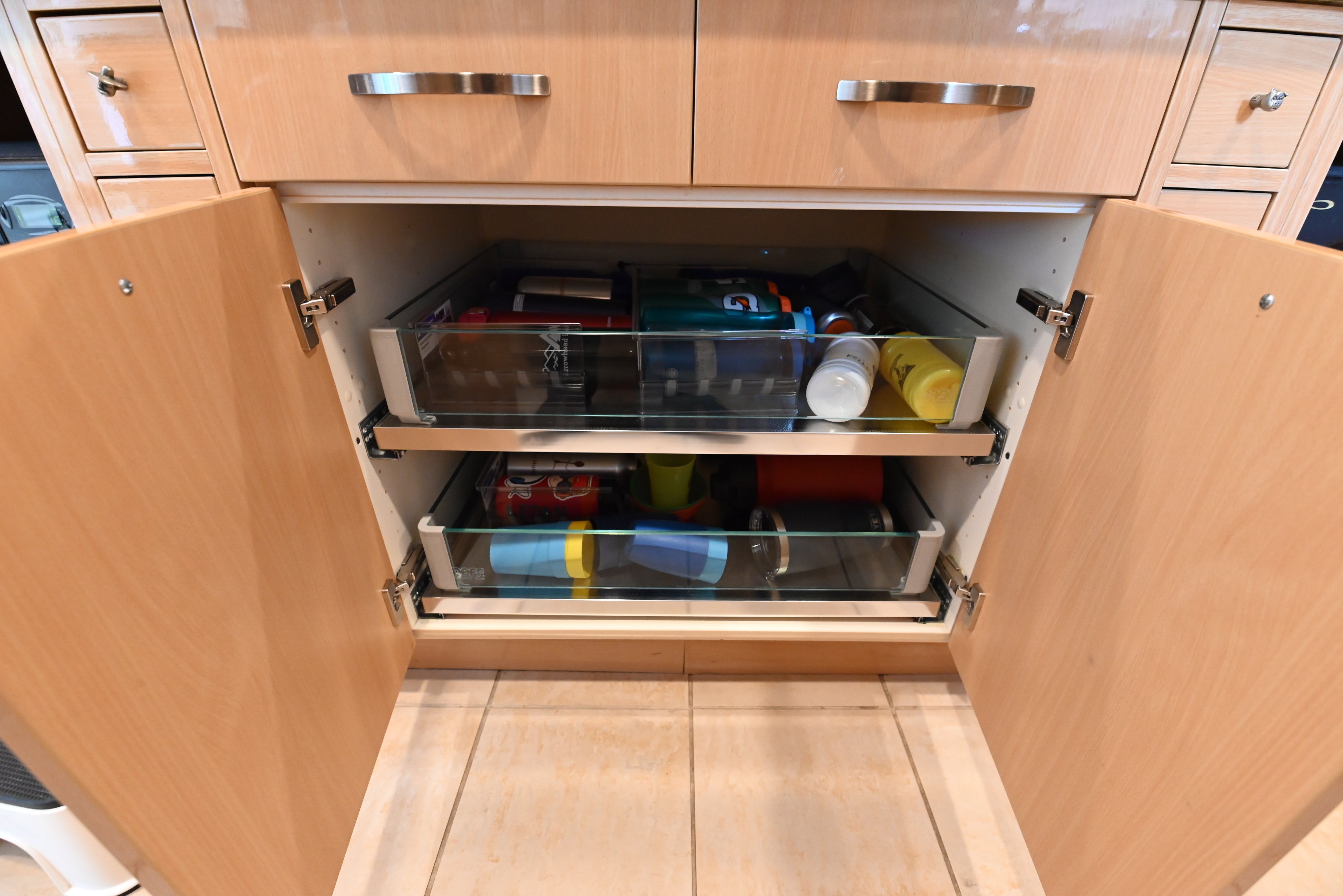 "The Copenhagen" Modern Light Oak Kitchen with Island & 48" Sub-Zero Refrigerator