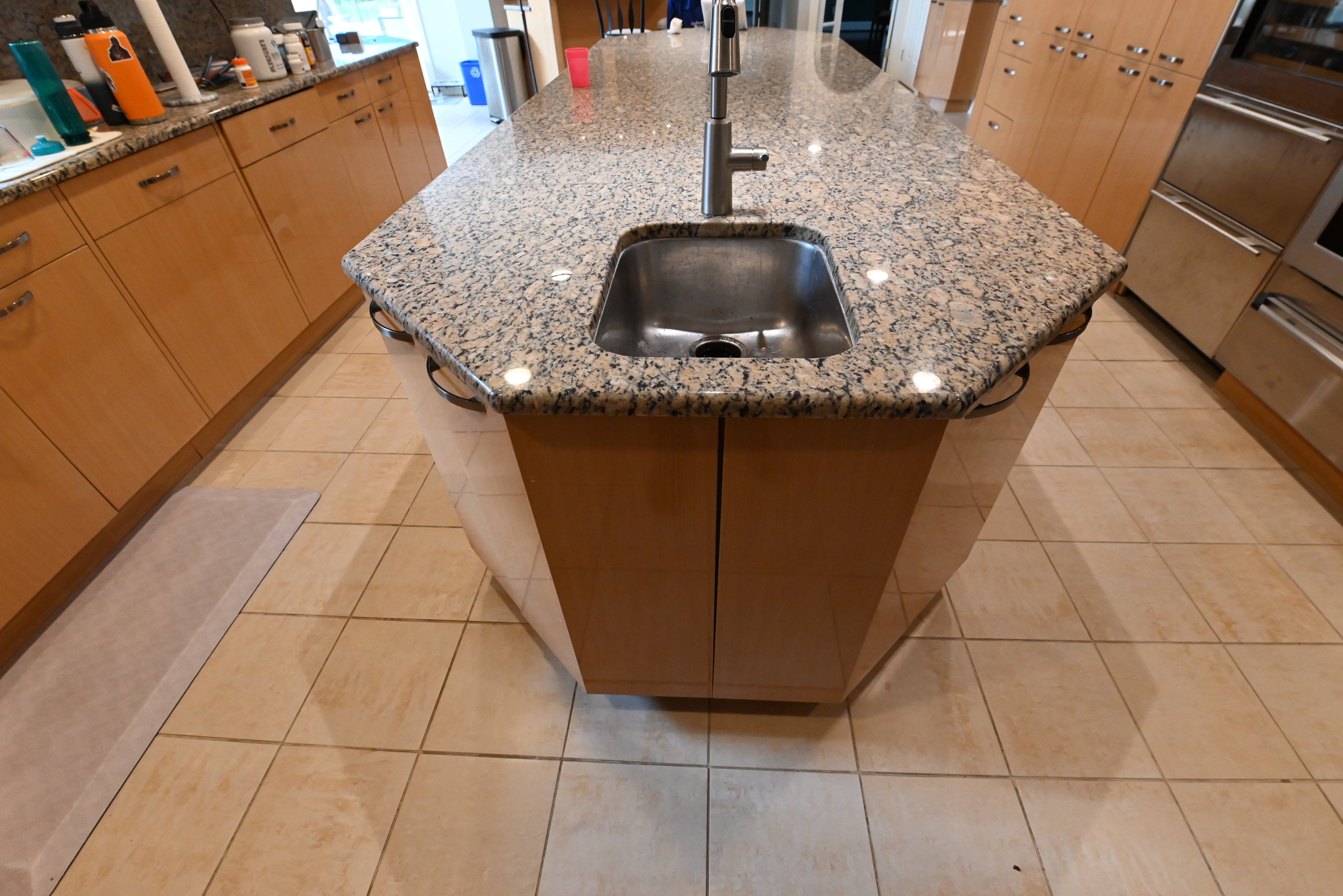"The Copenhagen" Modern Light Oak Kitchen with Island & 48" Sub-Zero Refrigerator