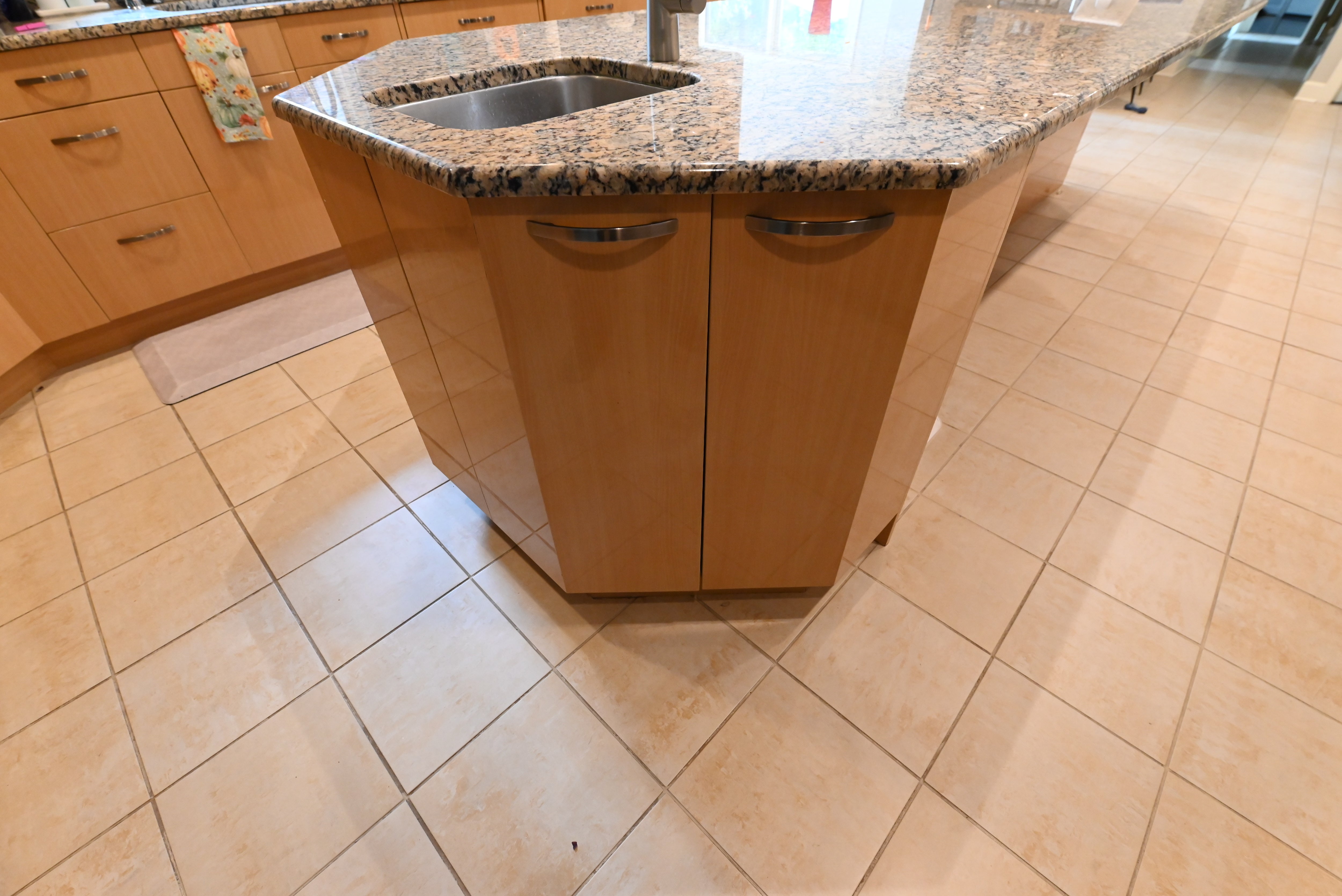 "The Copenhagen" Modern Light Oak Kitchen with Island & 48" Sub-Zero Refrigerator