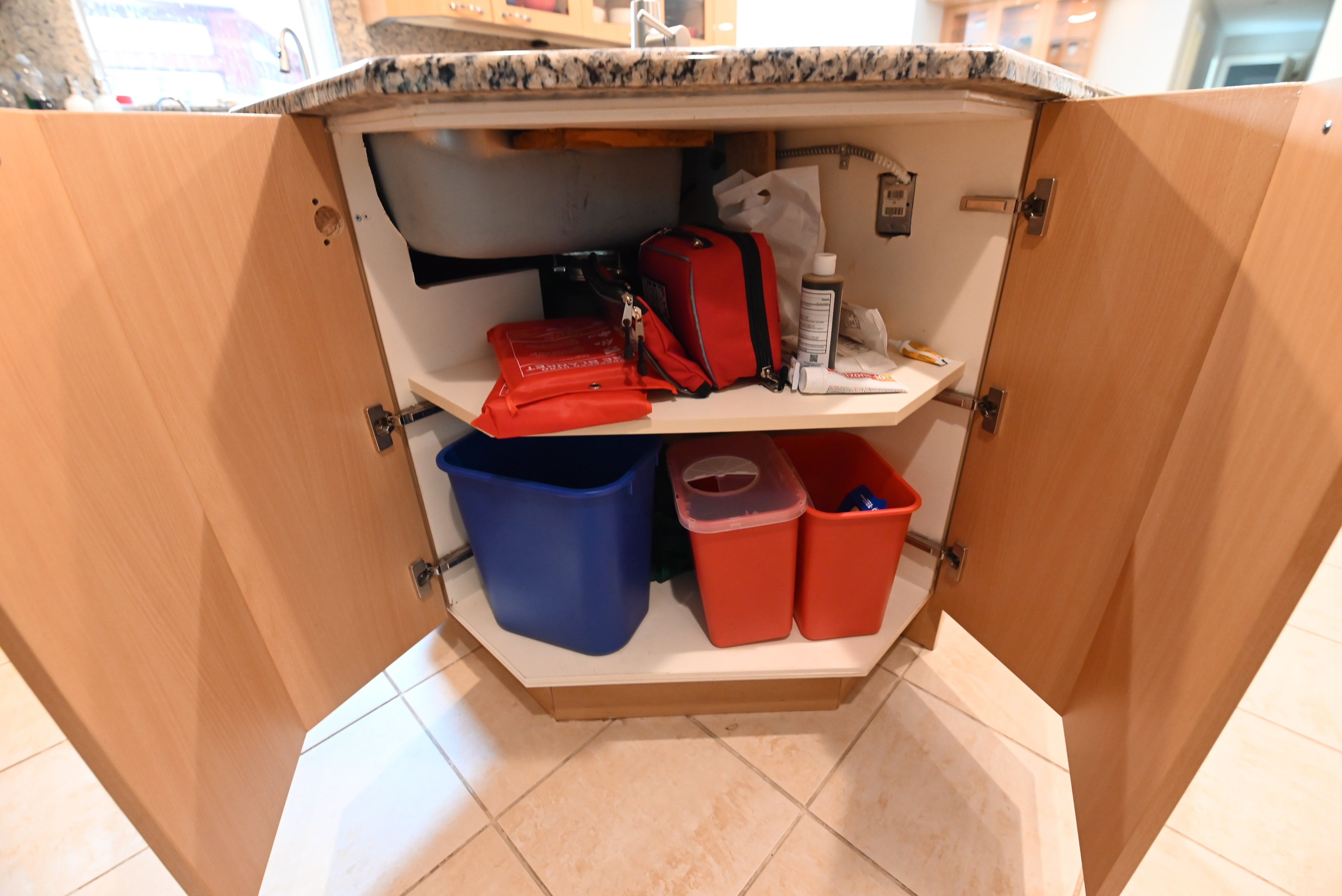 "The Copenhagen" Modern Light Oak Kitchen with Island & 48" Sub-Zero Refrigerator