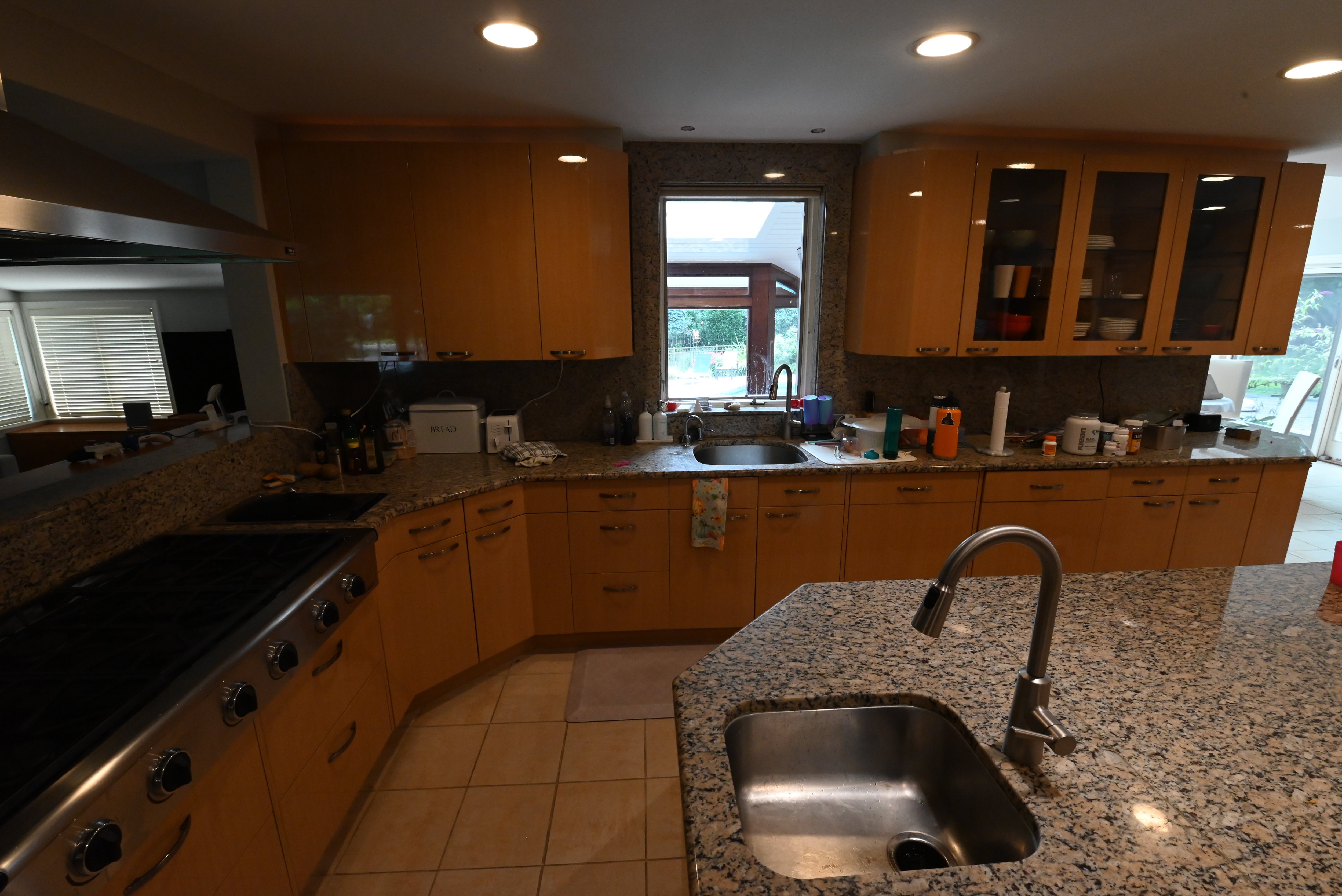 "The Copenhagen" Modern Light Oak Kitchen with Island & 48" Sub-Zero Refrigerator