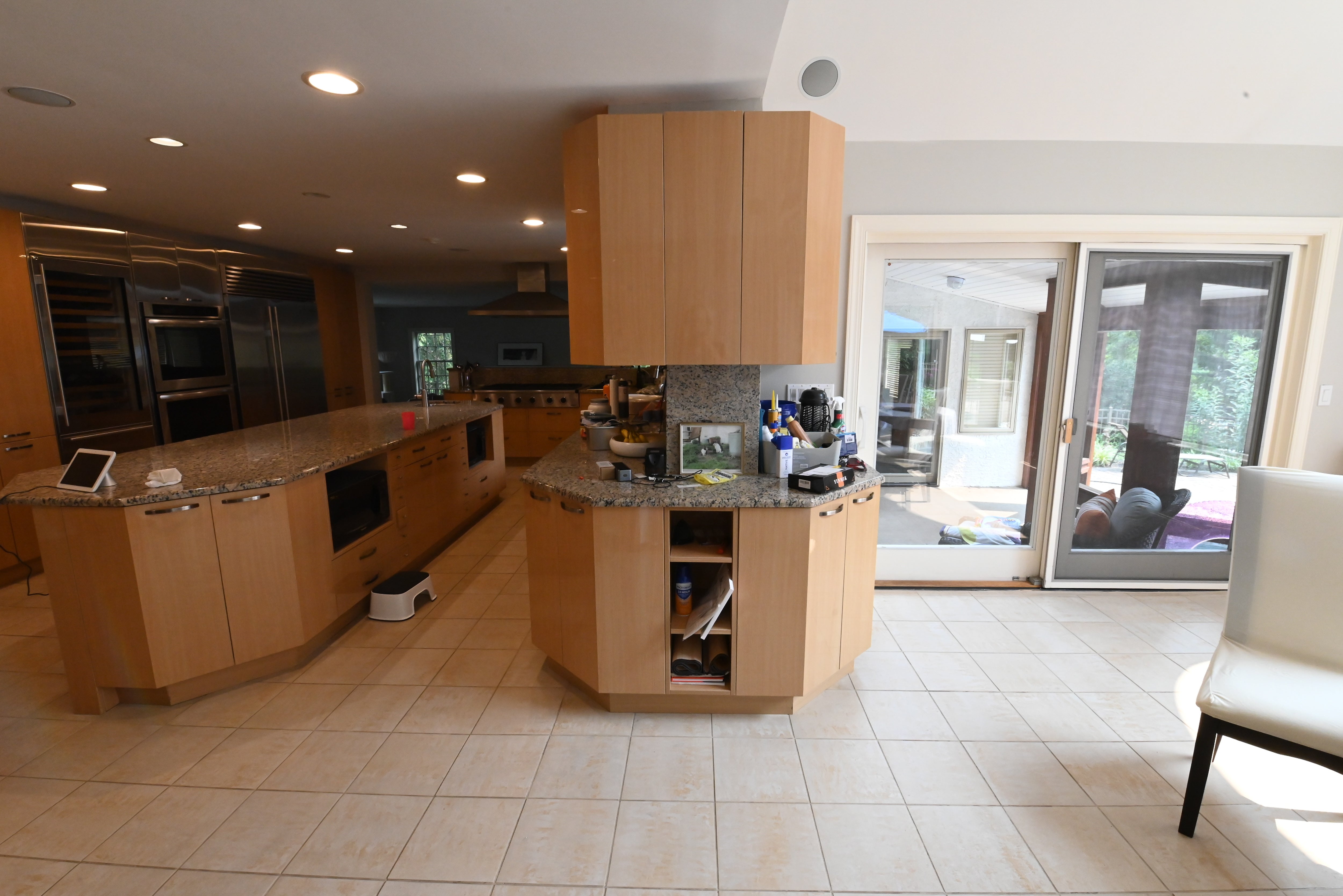"The Copenhagen" Modern Light Oak Kitchen with Island & 48" Sub-Zero Refrigerator