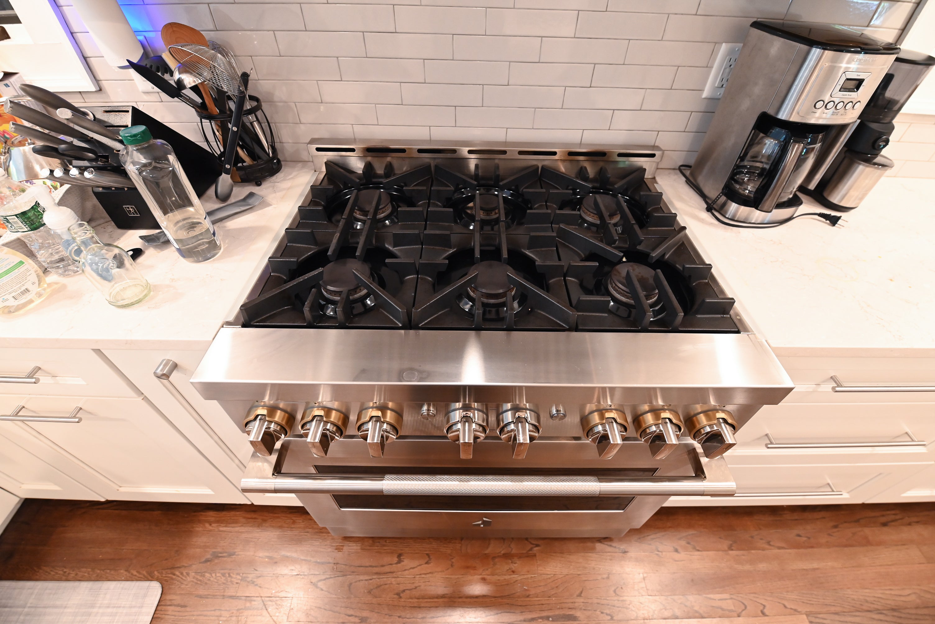 Wellborn Transitional White Kitchen with JennAir Appliances