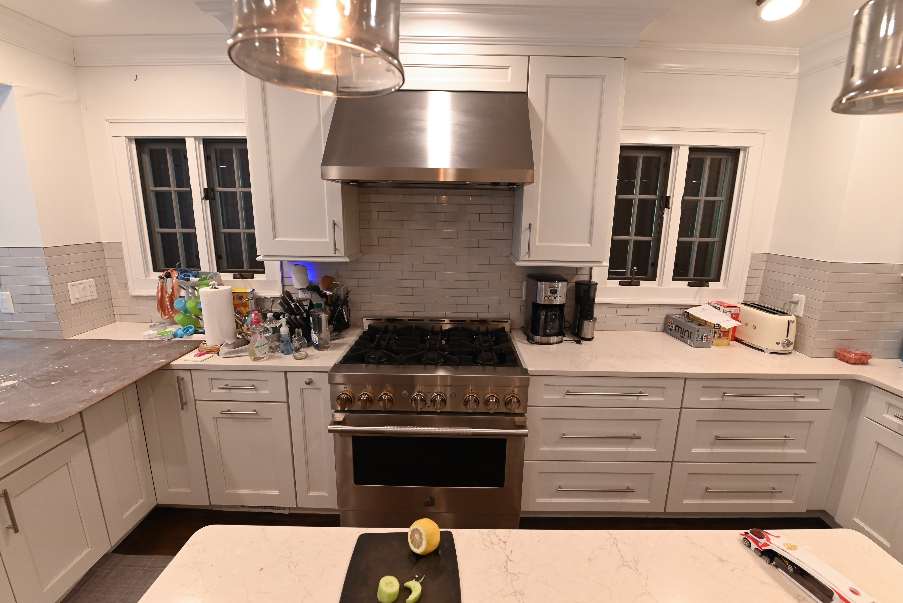 Wellborn Transitional White Kitchen with JennAir Appliances