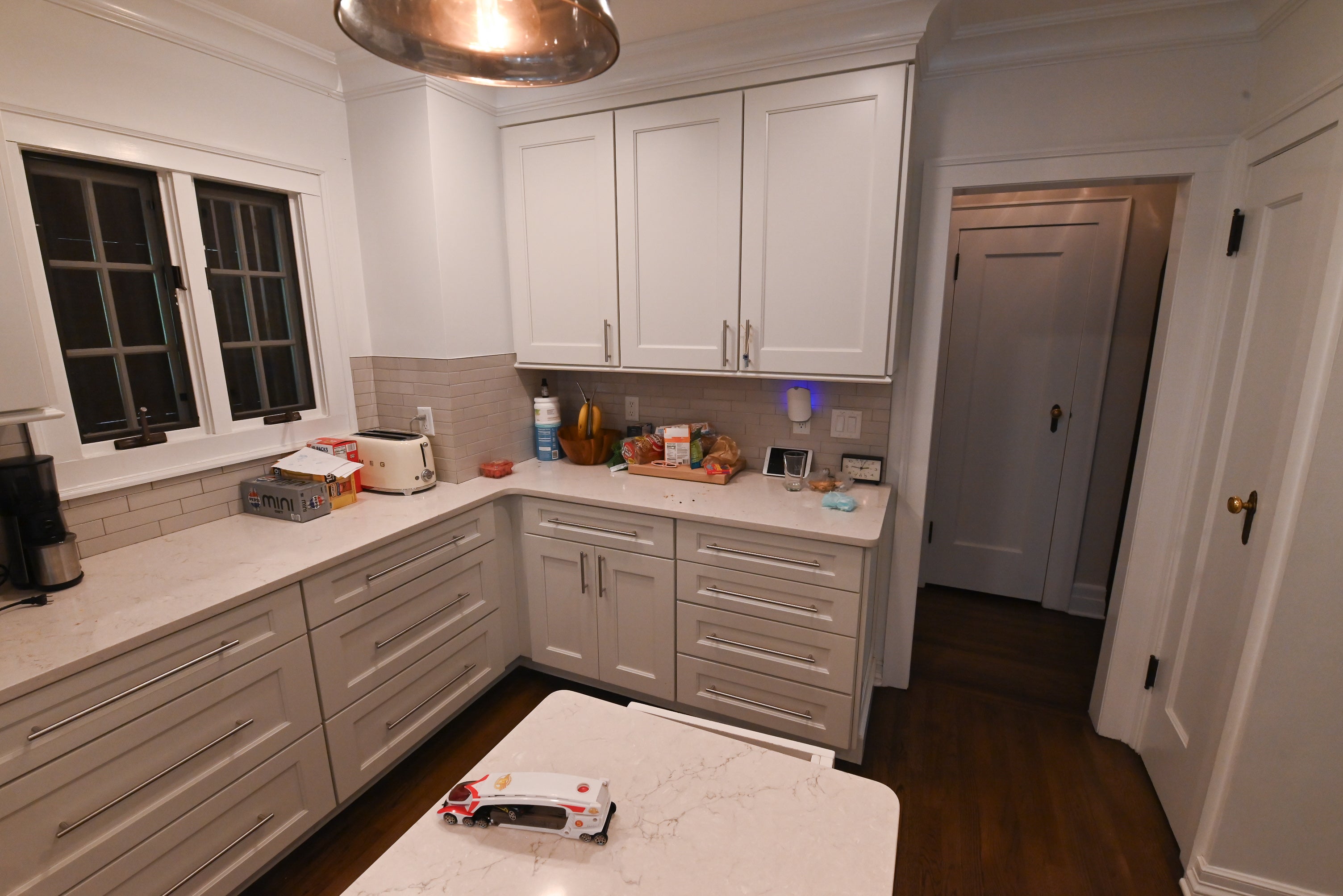Wellborn Transitional White Kitchen with JennAir Appliances