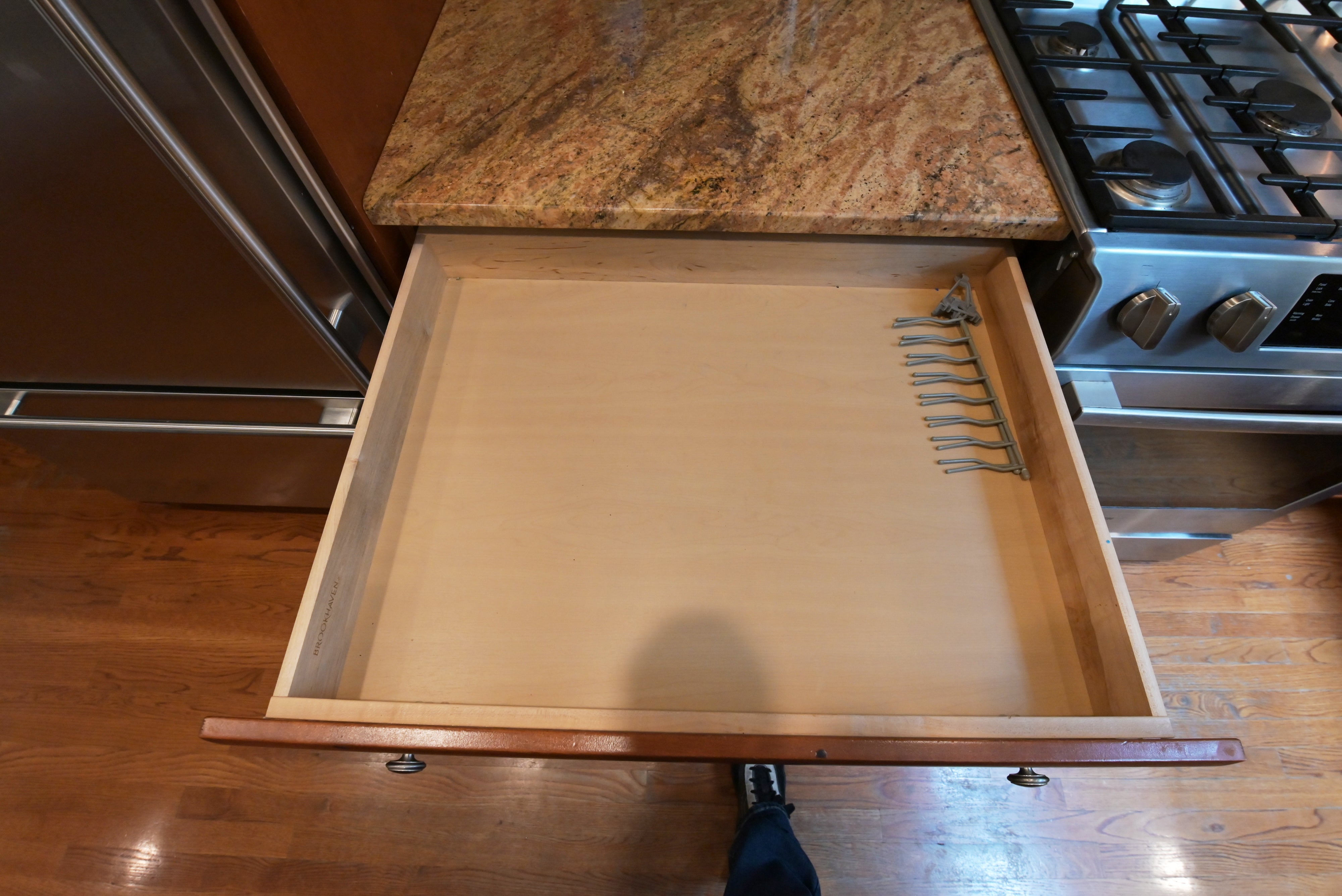 Brookhaven Traditional Wooden Kitchen with Island & Sub-Zero Refrigerator