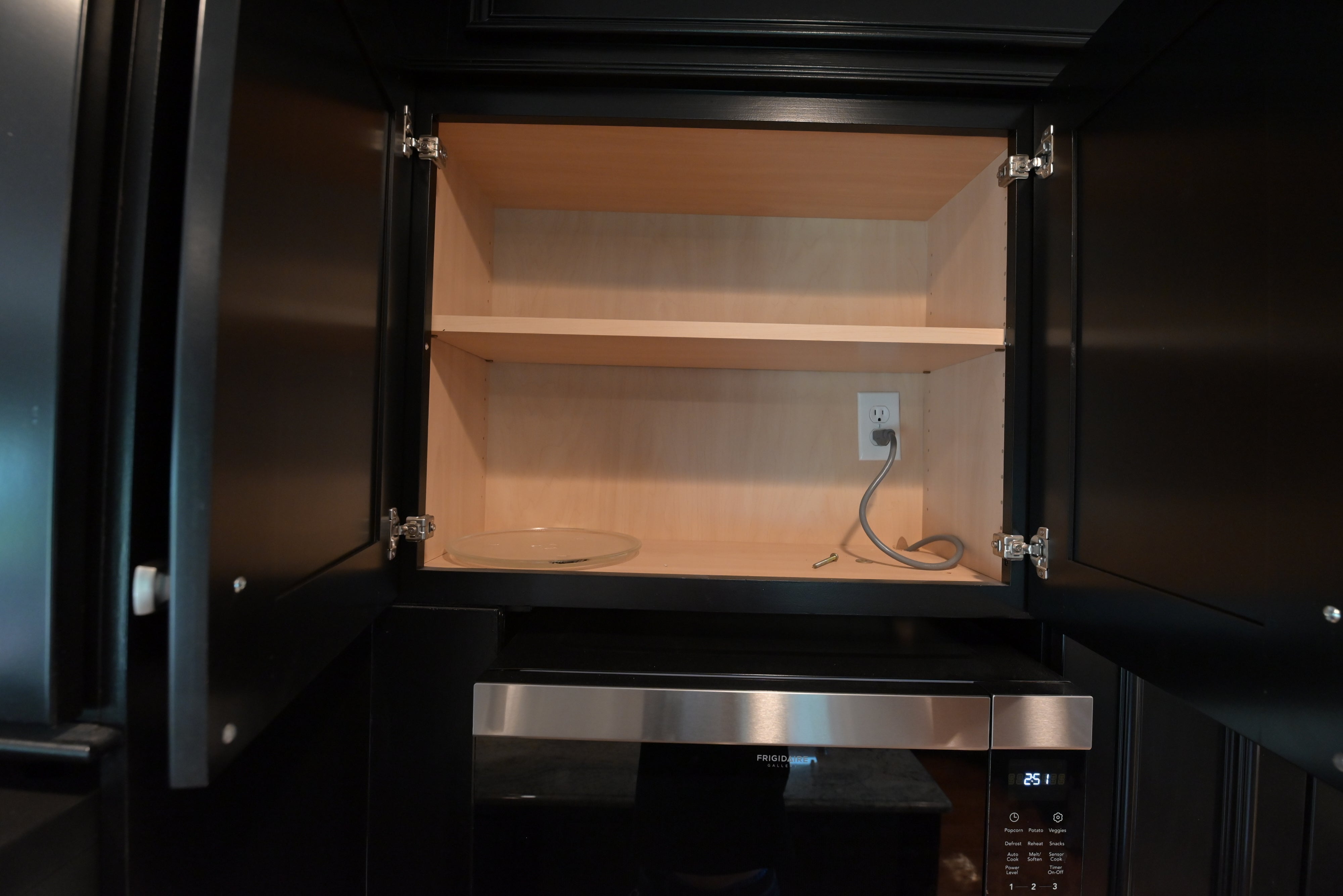 "The Onyx" Transitional Jet Black Kitchen with Island & Appliances