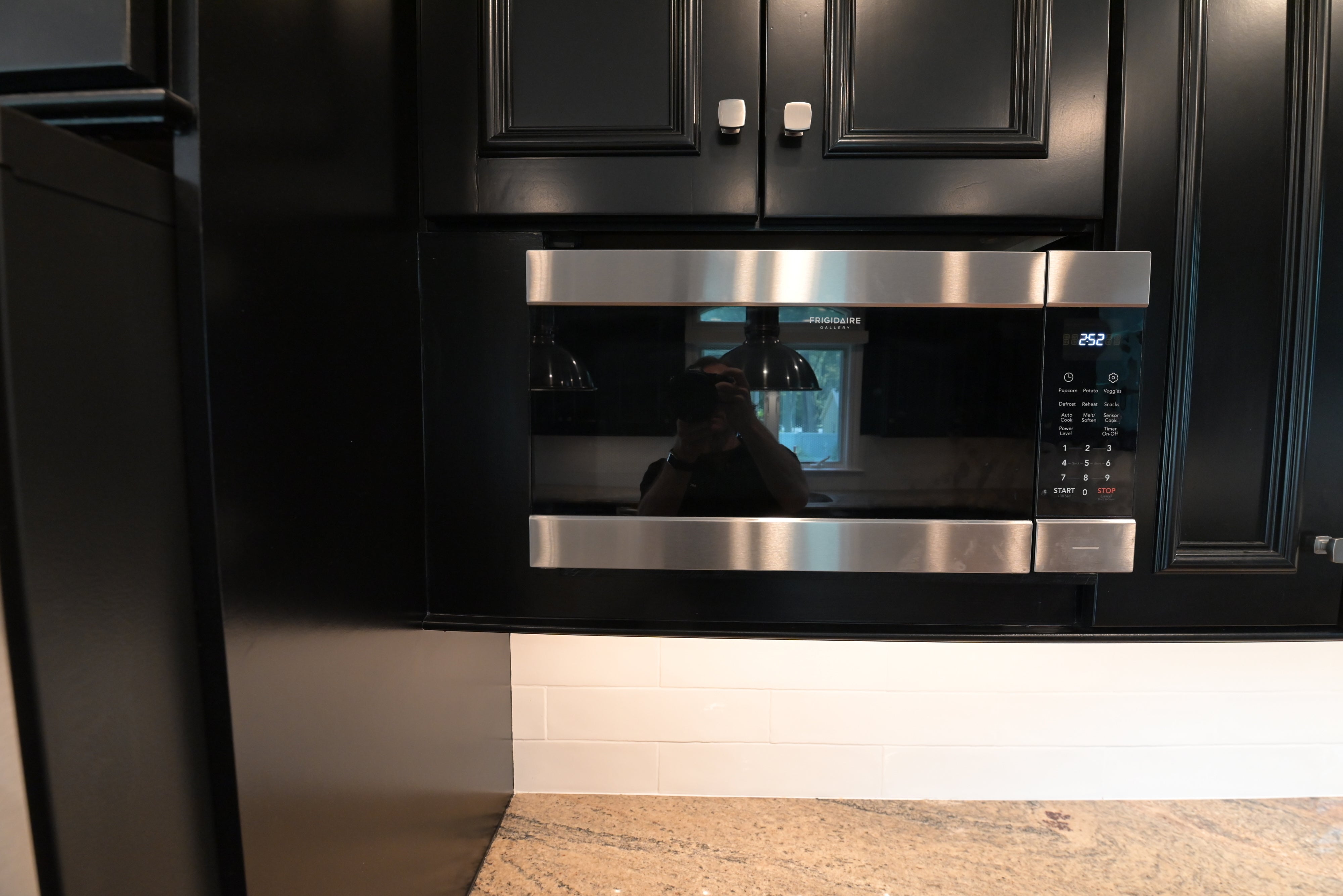"The Onyx" Transitional Jet Black Kitchen with Island & Appliances