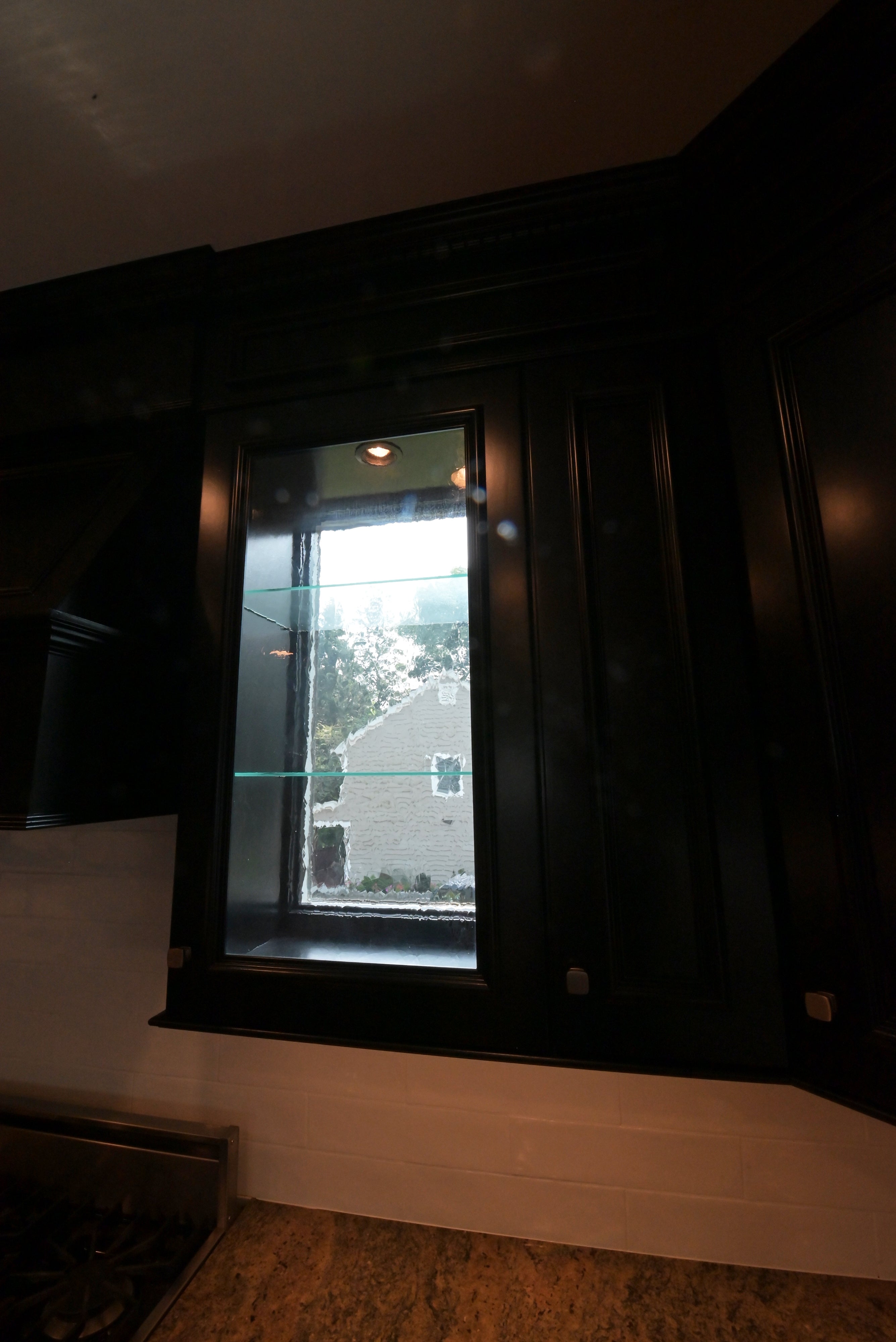 "The Onyx" Transitional Jet Black Kitchen with Island & Appliances