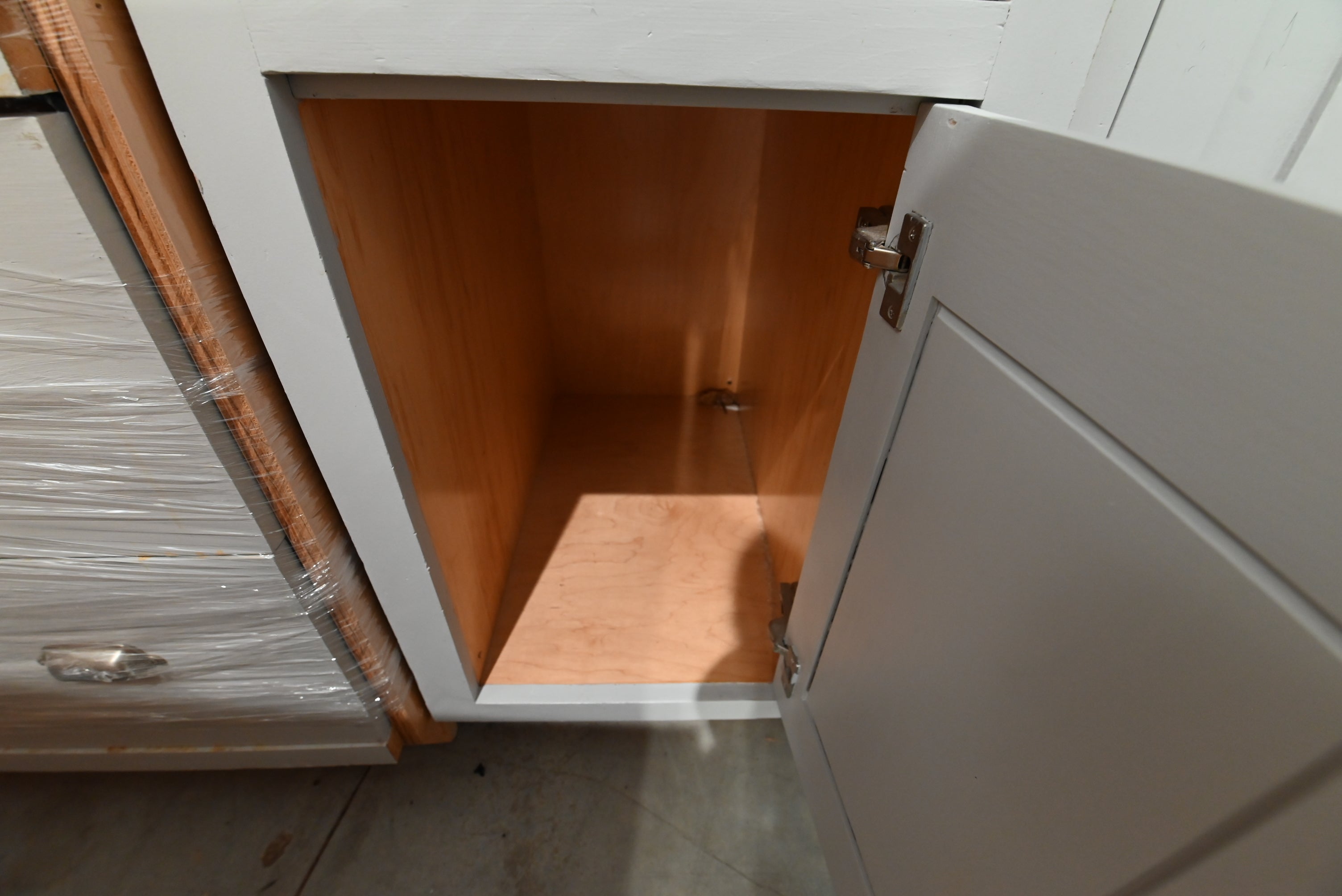Traditional Grey Kitchen with Island and Wood Countertops