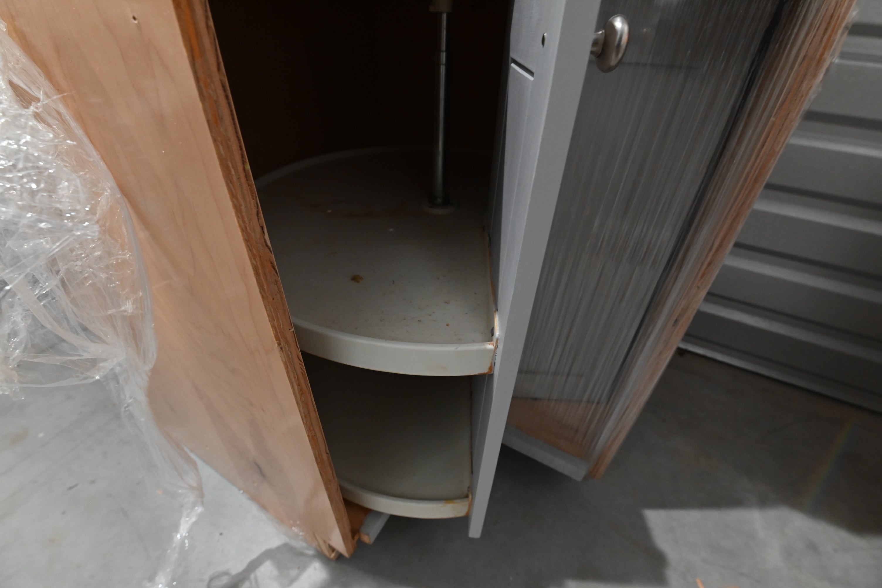Traditional Grey Kitchen with Island and Wood Countertops