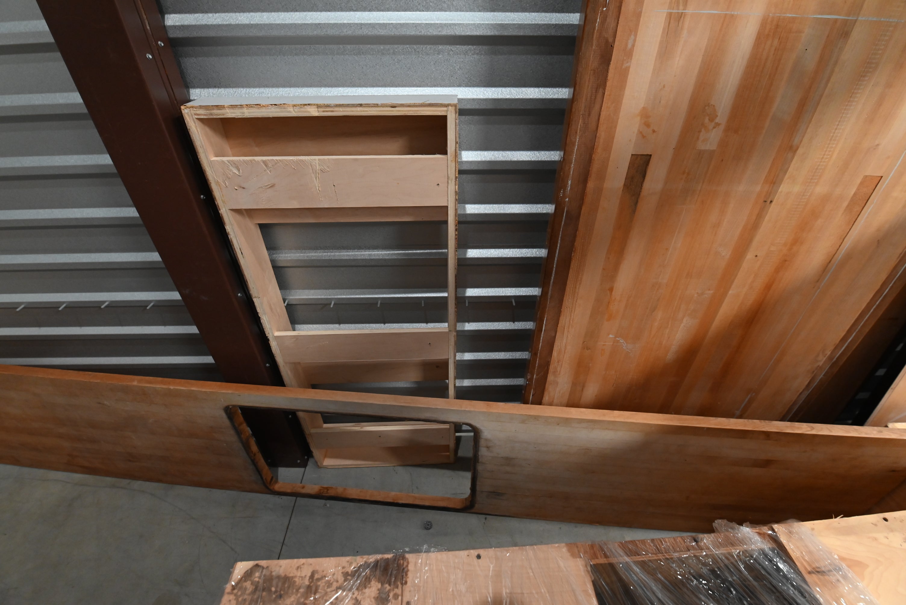 Traditional Grey Kitchen with Island and Wood Countertops