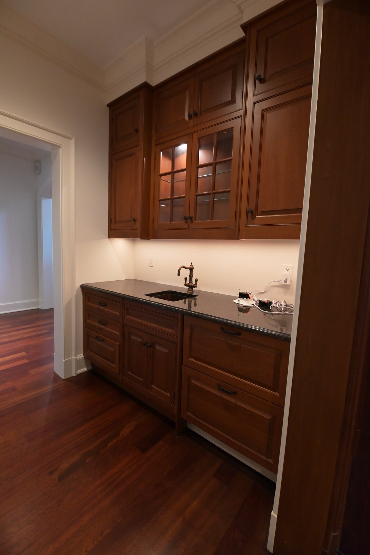 "The Sovereign" Transitional Natural Wood Butler's Pantry with Sub-Zero Appliances