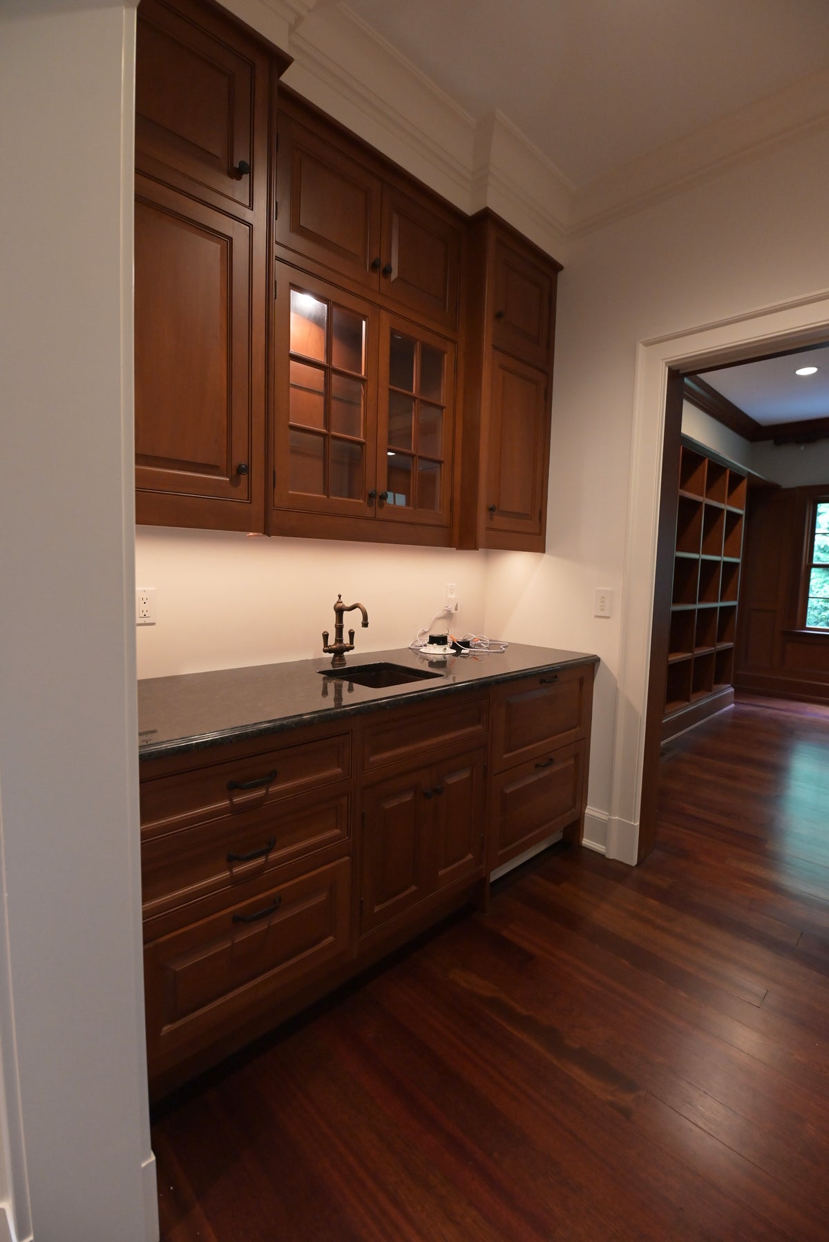 "The Sovereign" Transitional Natural Wood Butler's Pantry with Sub-Zero Appliances