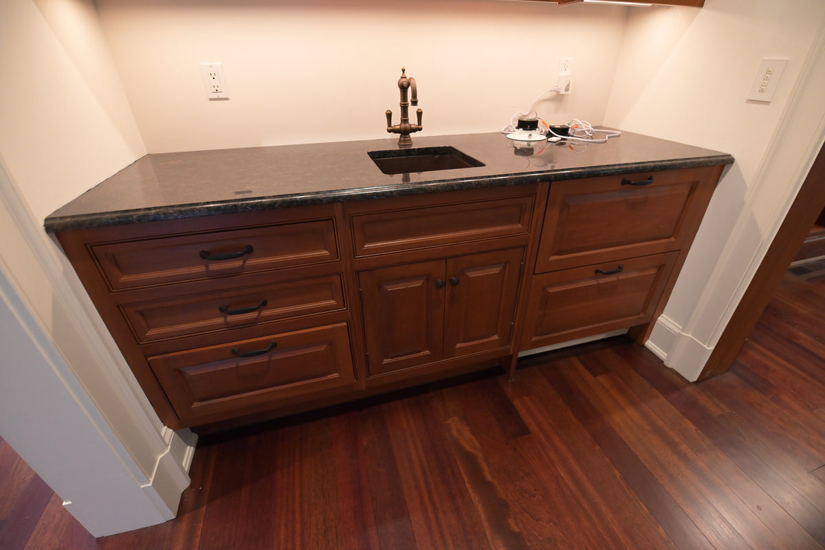 "The Sovereign" Transitional Natural Wood Butler's Pantry with Sub-Zero Appliances