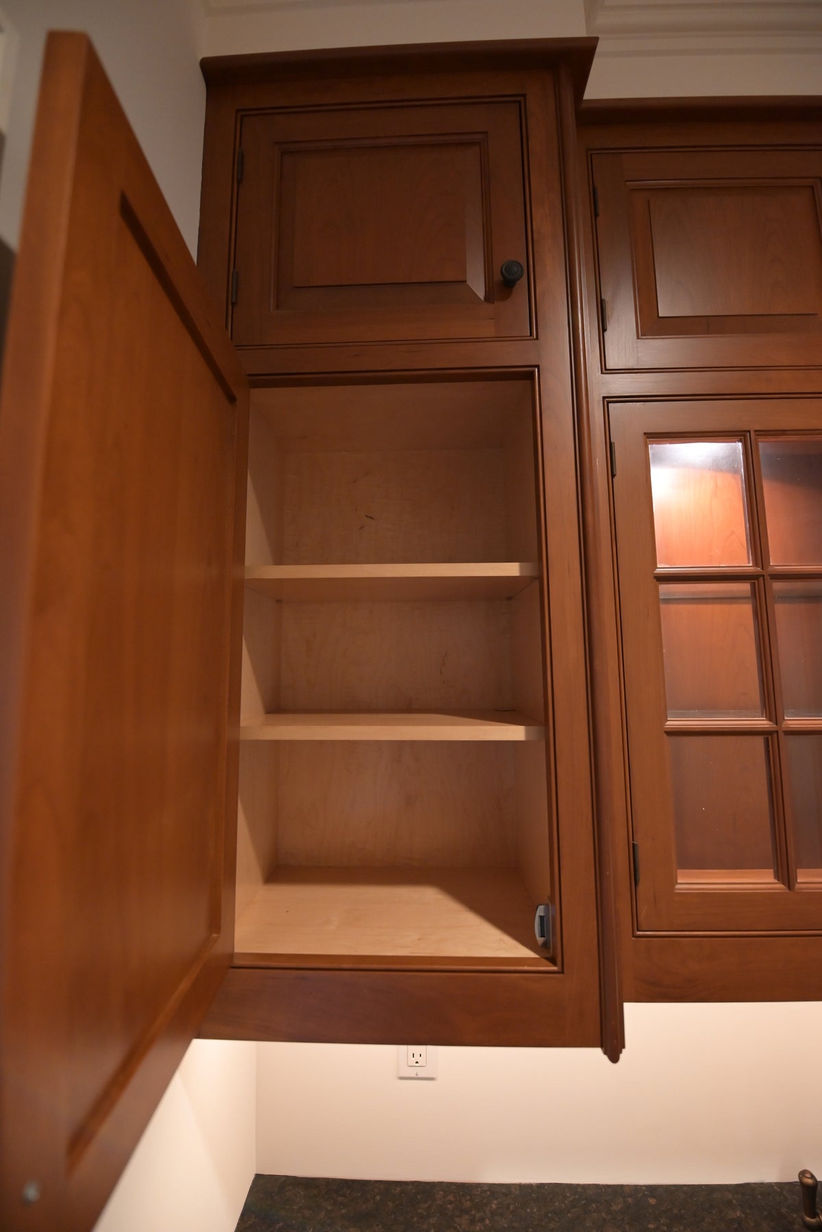 "The Sovereign" Transitional Natural Wood Butler's Pantry with Sub-Zero Appliances