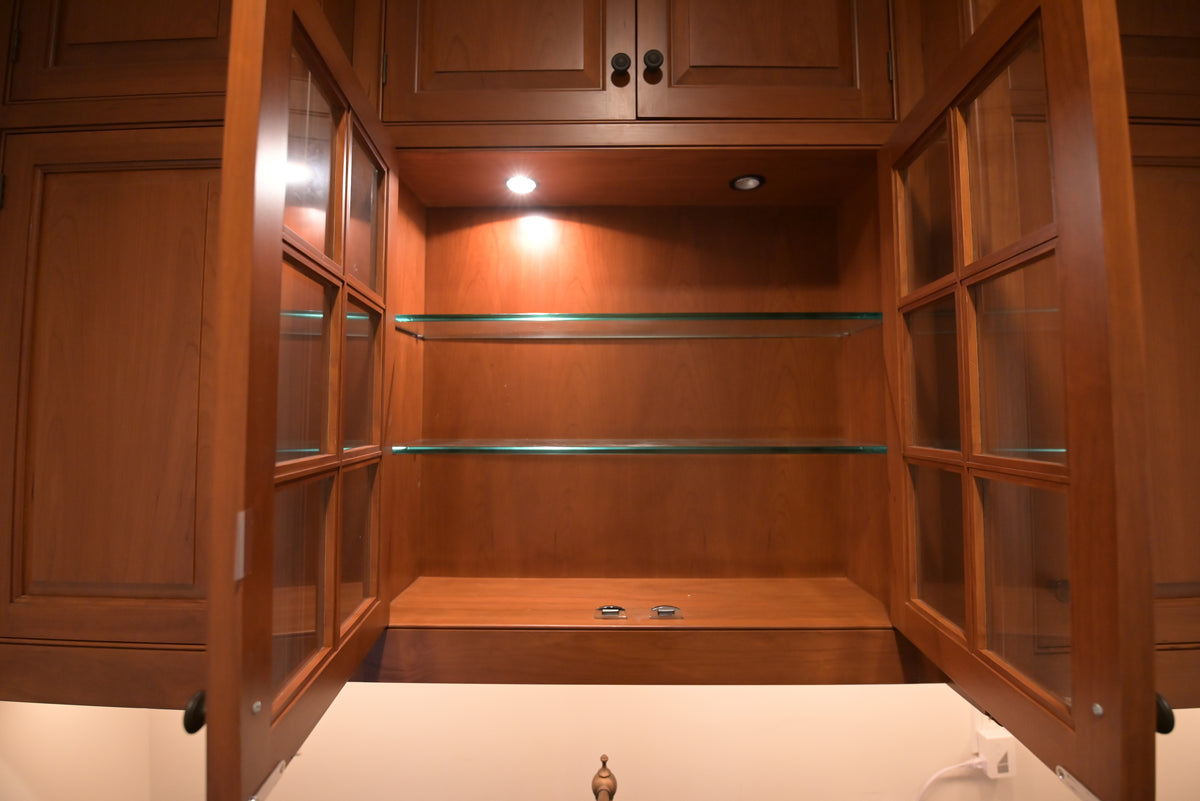 "The Sovereign" Transitional Natural Wood Butler's Pantry with Sub-Zero Appliances