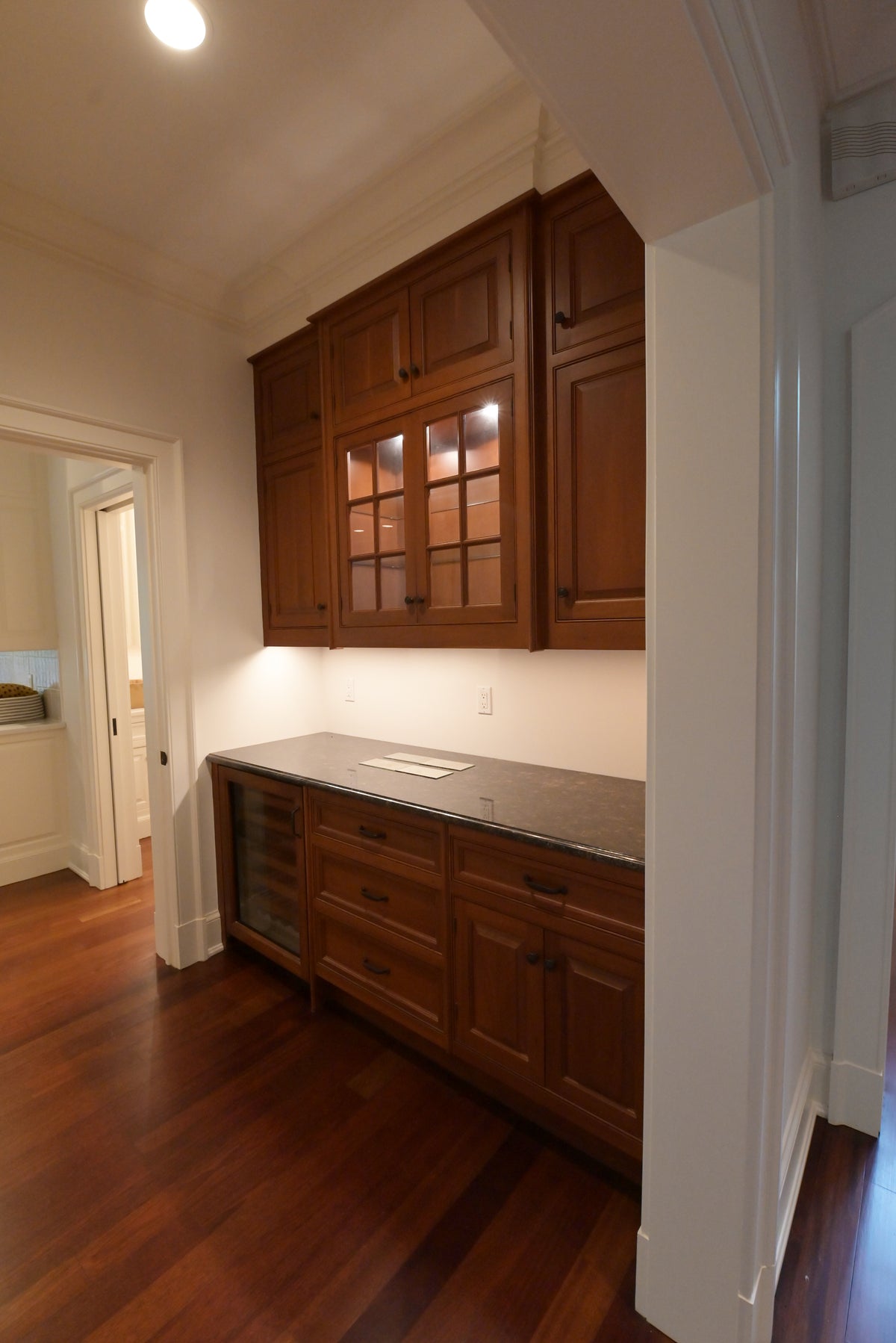"The Sovereign" Transitional Natural Wood Butler's Pantry with Sub-Zero Appliances