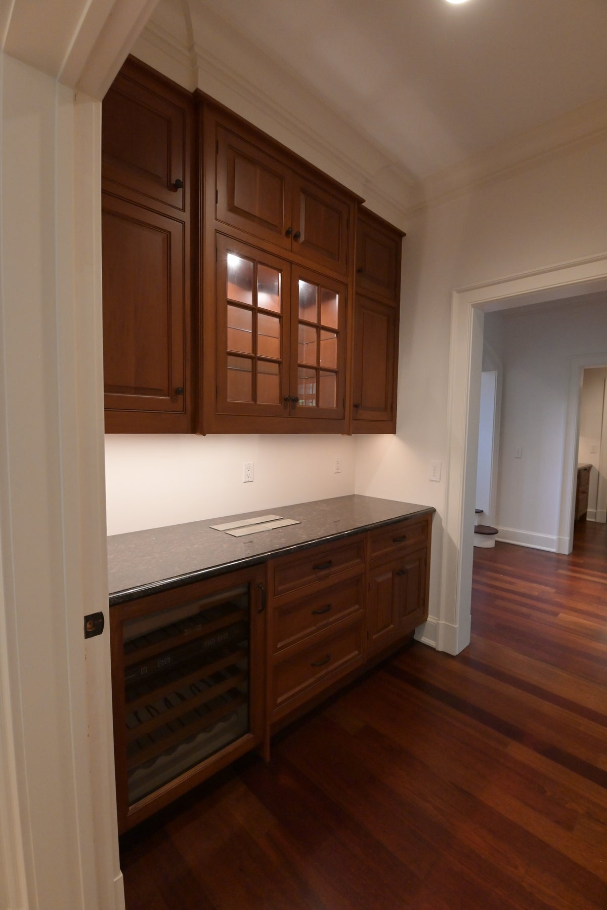 "The Sovereign" Transitional Natural Wood Butler's Pantry with Sub-Zero Appliances