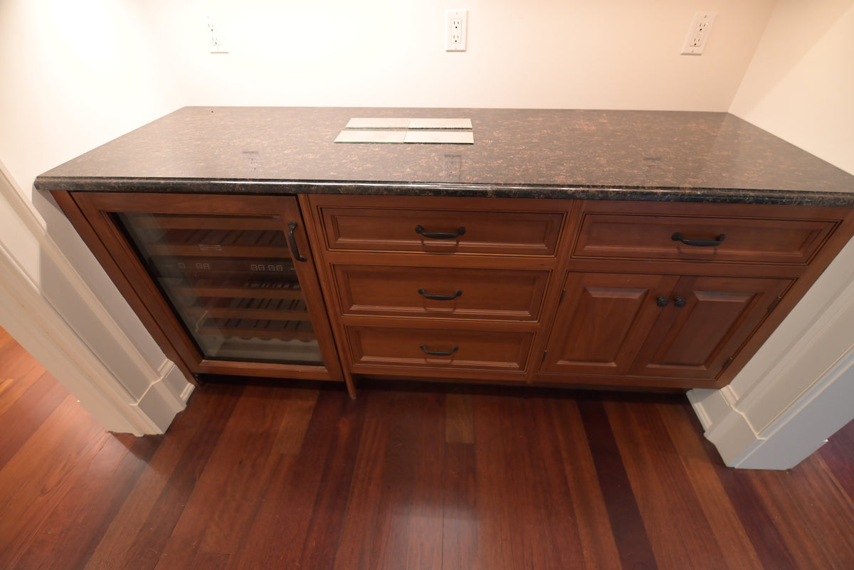 "The Sovereign" Transitional Natural Wood Butler's Pantry with Sub-Zero Appliances