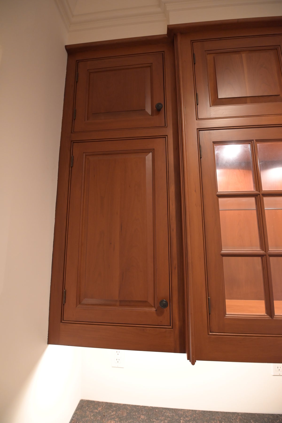 "The Sovereign" Transitional Natural Wood Butler's Pantry with Sub-Zero Appliances
