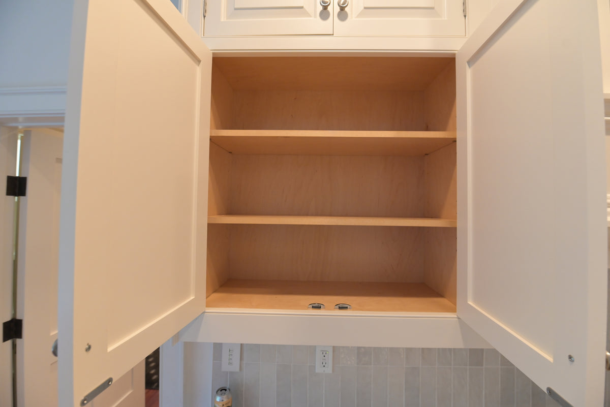 "The Sovereign" Transitional White Kitchen with Double Island & Wolf 48" Range