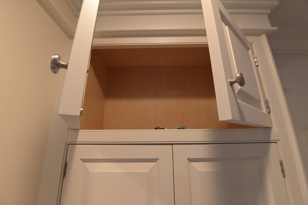 "The Sovereign" Transitional White Kitchen with Double Island & Wolf 48" Range