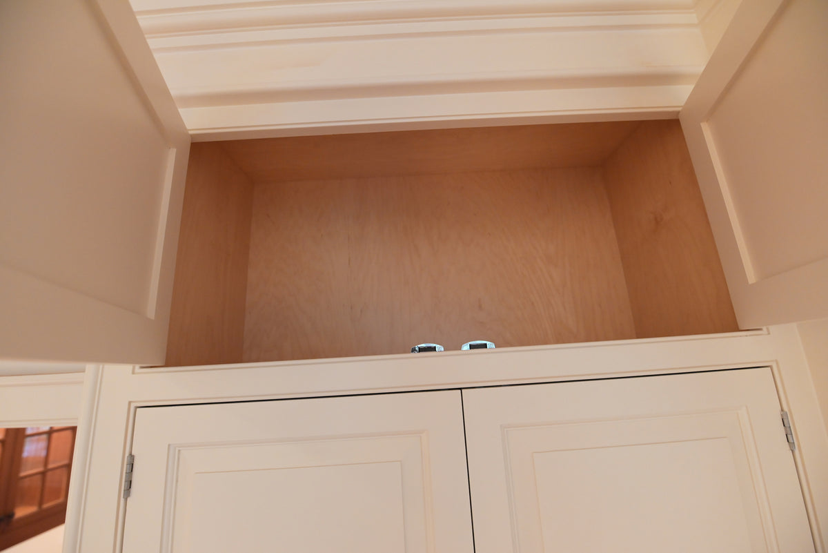 "The Sovereign" Transitional White Kitchen with Double Island & Wolf 48" Range