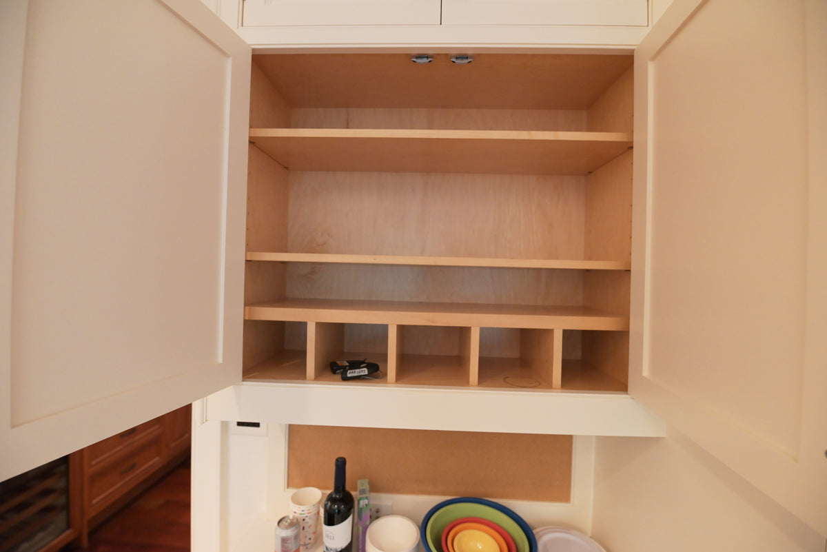 "The Sovereign" Transitional White Kitchen with Double Island & Wolf 48" Range