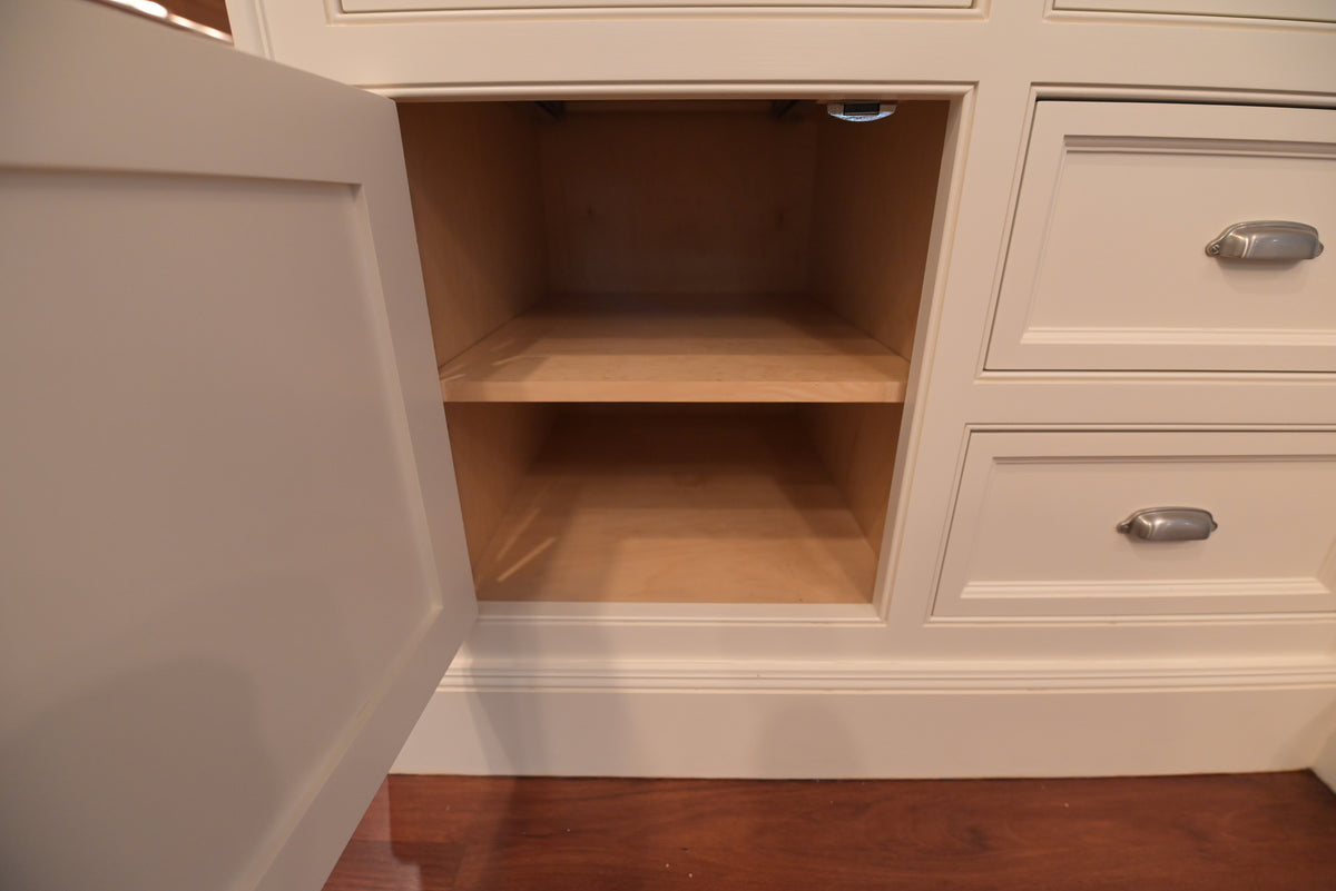 "The Sovereign" Transitional White Kitchen with Double Island & Wolf 48" Range