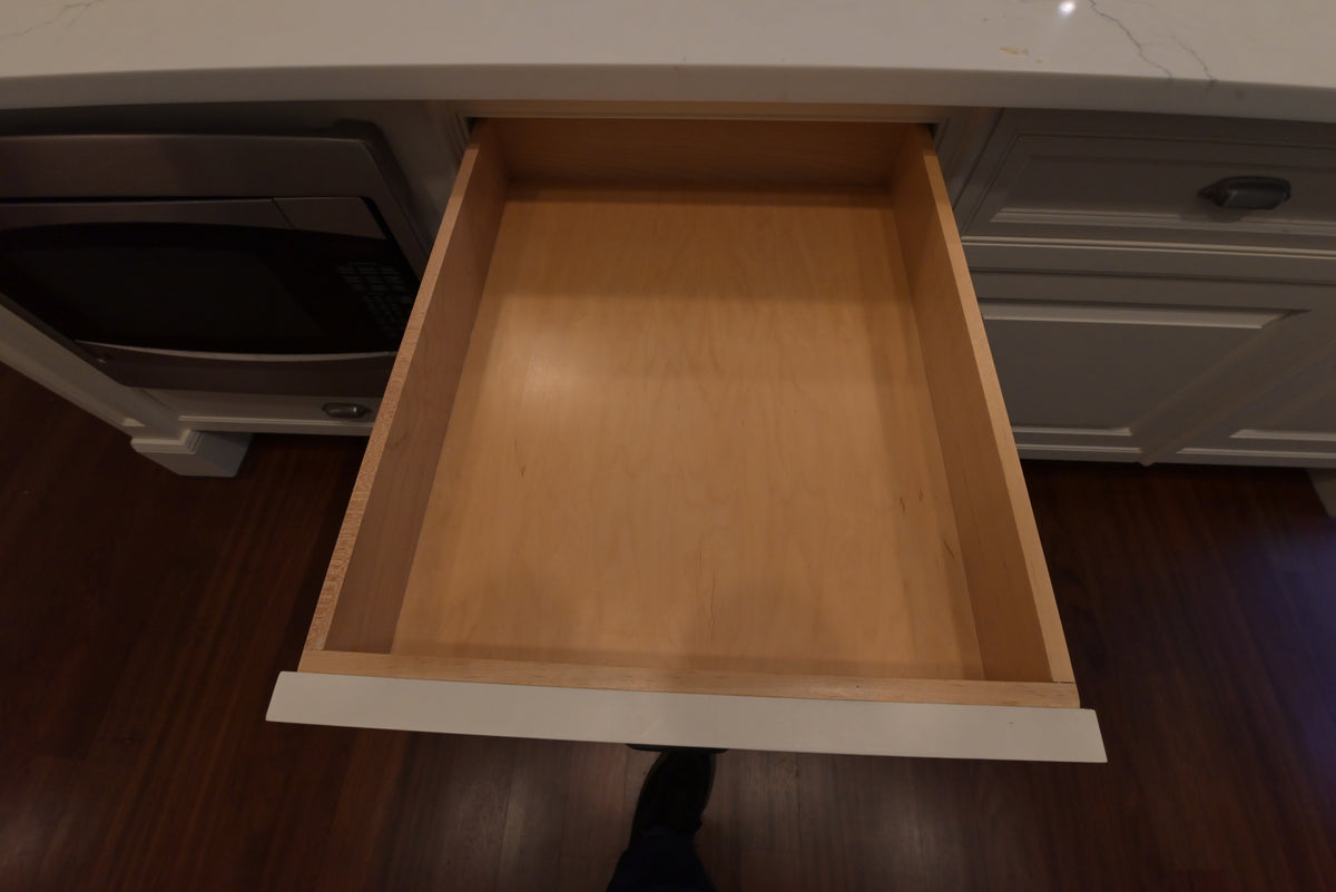 "The Sovereign" Transitional White Kitchen with Double Island & Wolf 48" Range