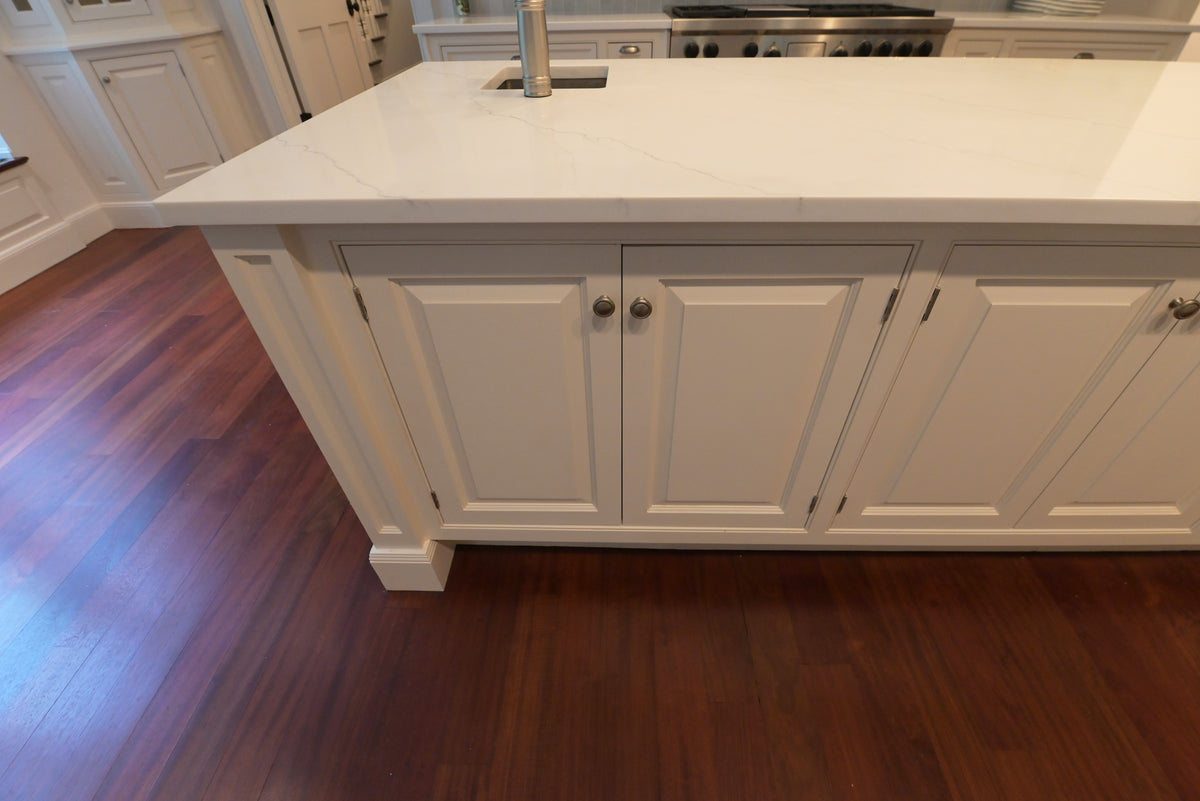 "The Sovereign" Transitional White Kitchen with Double Island & Wolf 48" Range