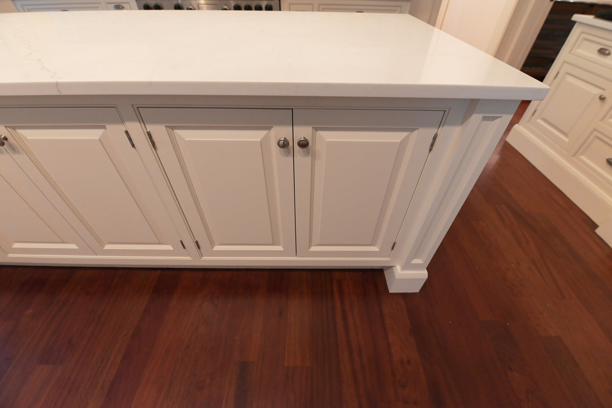 "The Sovereign" Transitional White Kitchen with Double Island & Wolf 48" Range