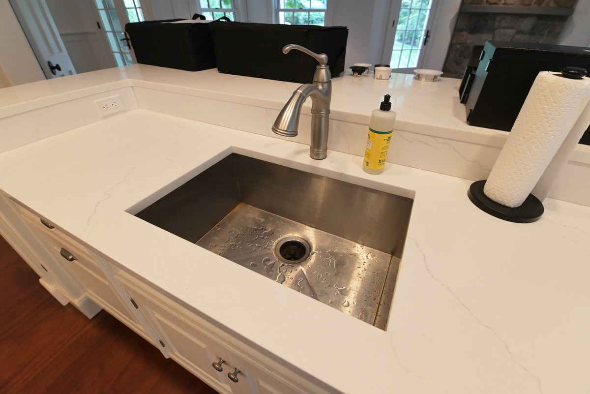 "The Sovereign" Transitional White Kitchen with Double Island & Wolf 48" Range