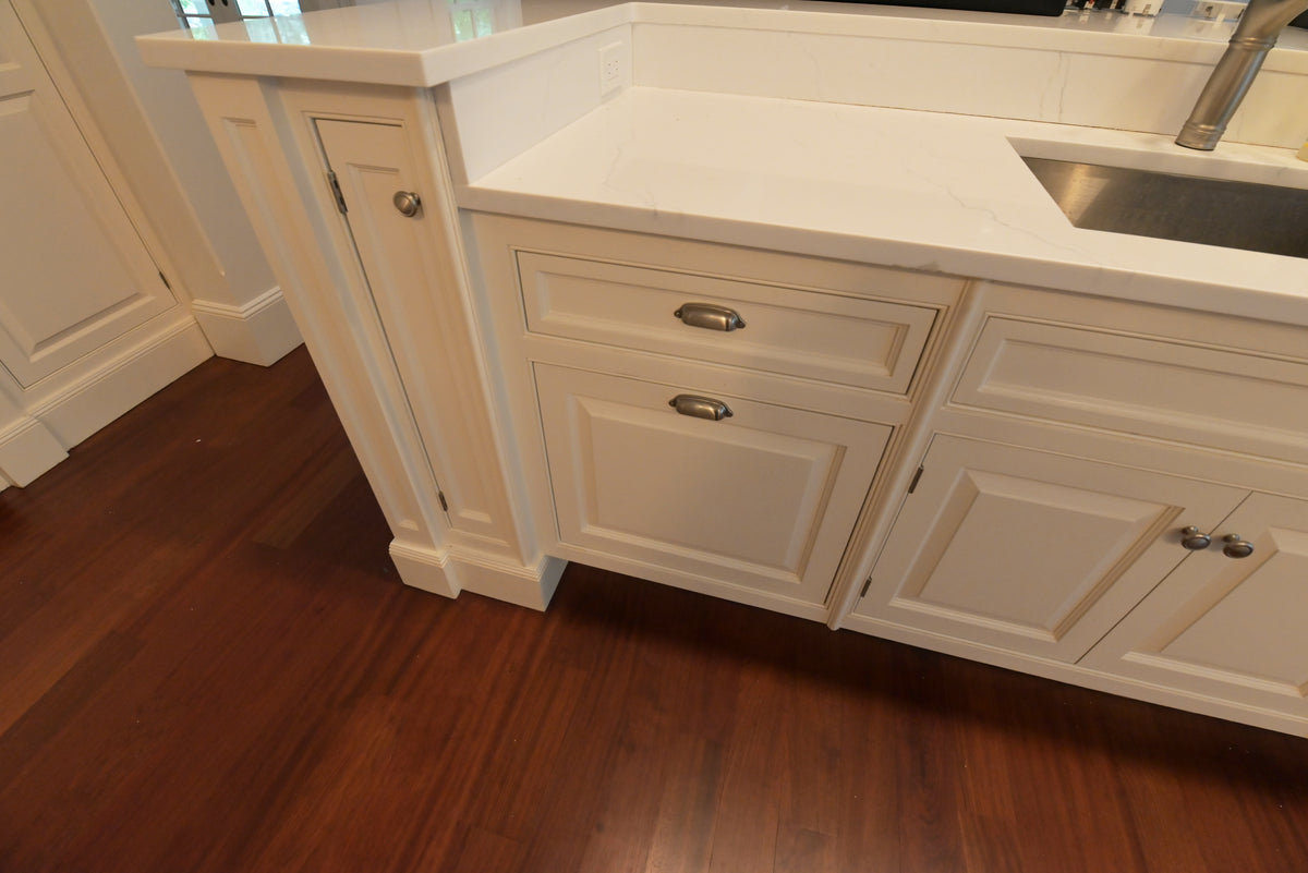"The Sovereign" Transitional White Kitchen with Double Island & Wolf 48" Range