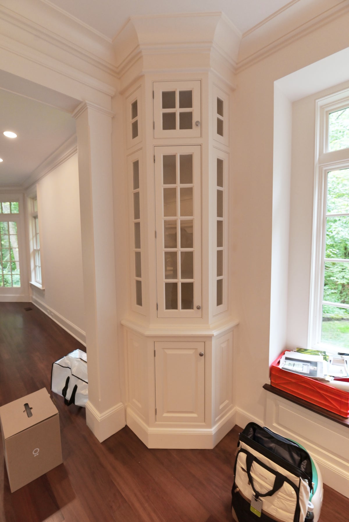 "The Sovereign" Transitional White Kitchen with Double Island & Wolf 48" Range