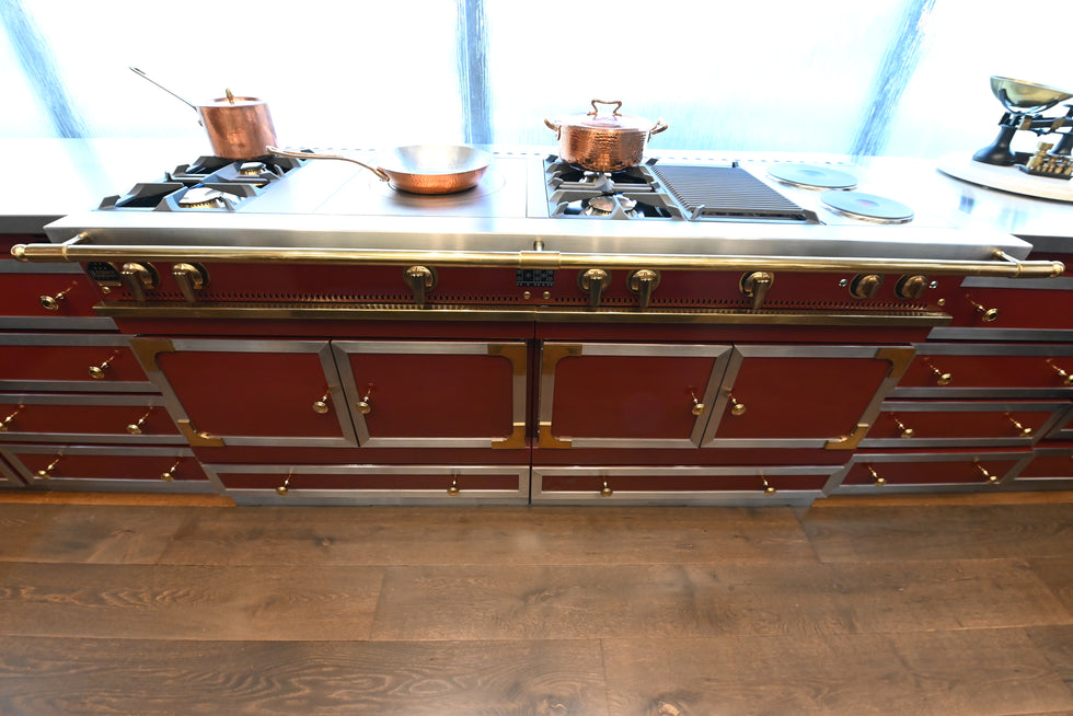 St. Charles Modern Kitchen with La Cornue Chateau Burgundy Cabinets an ...