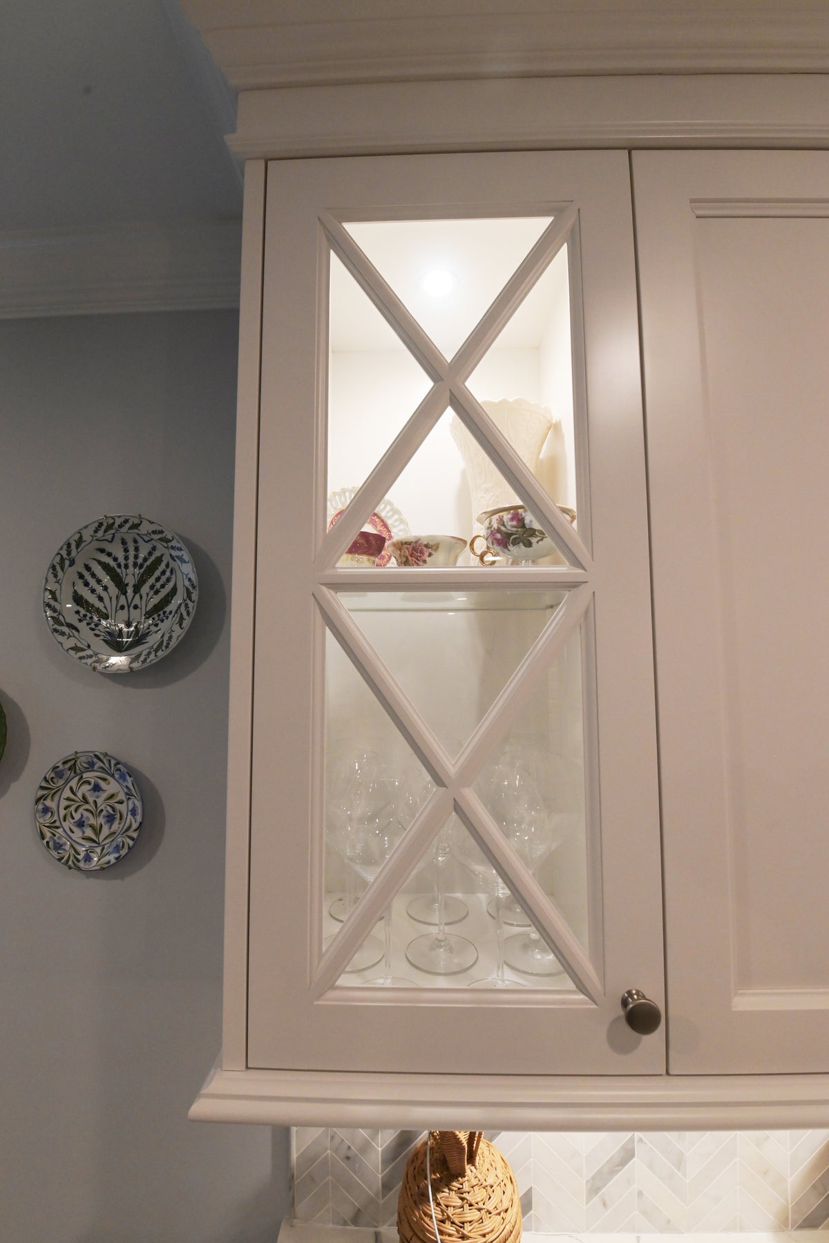 "The Claridge" Transitional White Kitchen with Island & Wolf Appliances