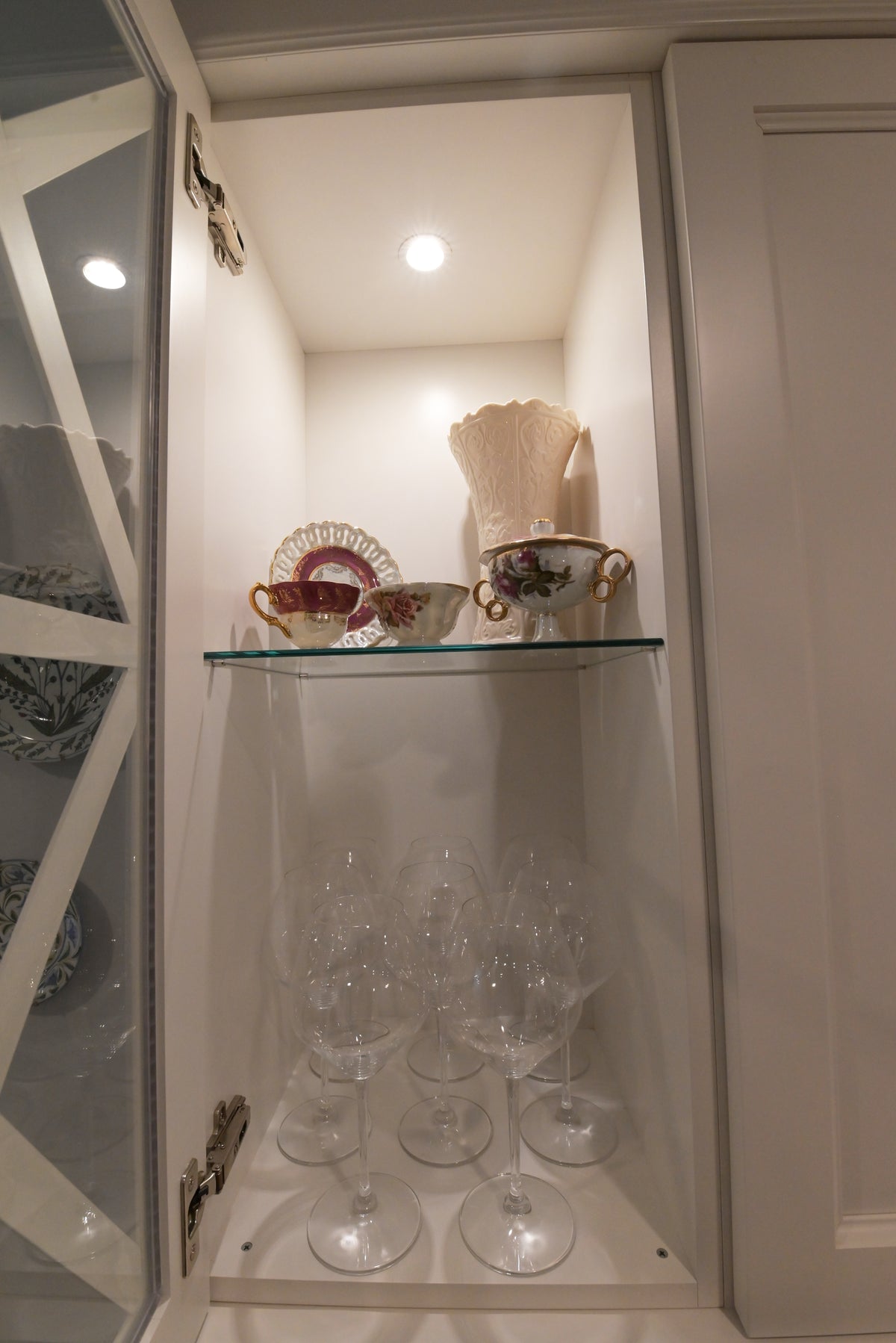 "The Claridge" Transitional White Kitchen with Island & Wolf Appliances