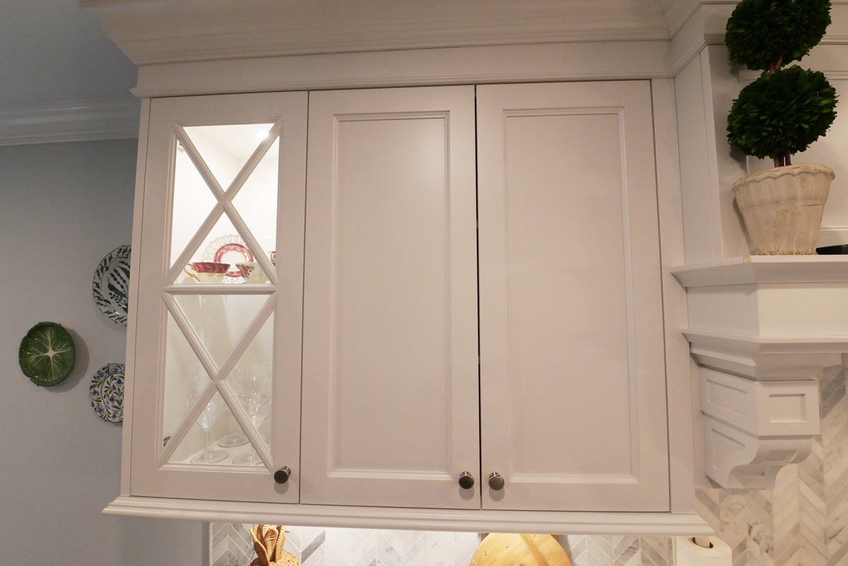 "The Claridge" Transitional White Kitchen with Island & Wolf Appliances