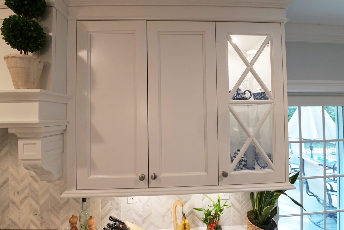 "The Claridge" Transitional White Kitchen with Island & Wolf Appliances