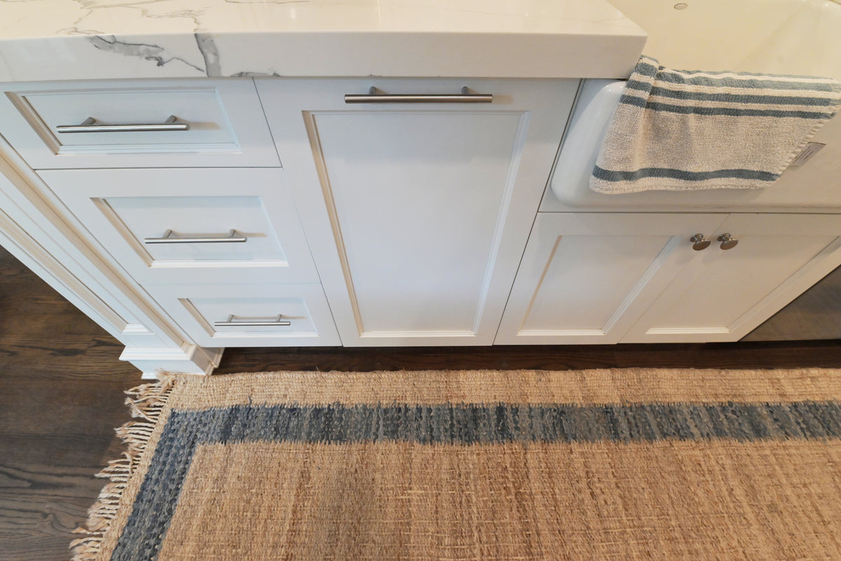 "The Claridge" Transitional White Kitchen with Island & Wolf Appliances