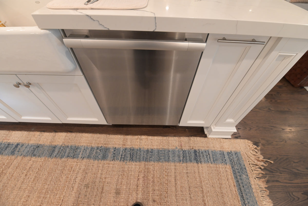 "The Claridge" Transitional White Kitchen with Island & Wolf Appliances