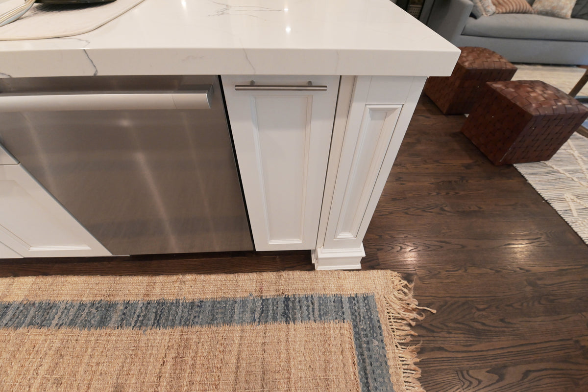 "The Claridge" Transitional White Kitchen with Island & Wolf Appliances