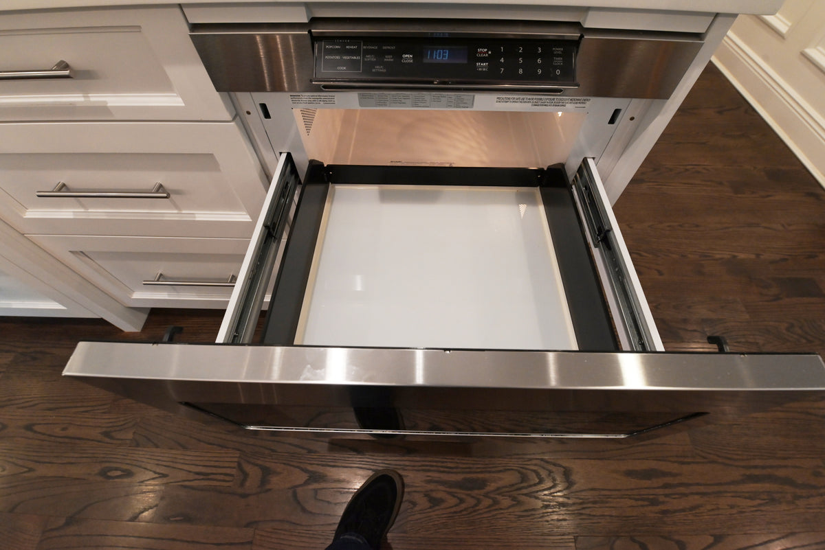 "The Claridge" Transitional White Kitchen with Island & Wolf Appliances