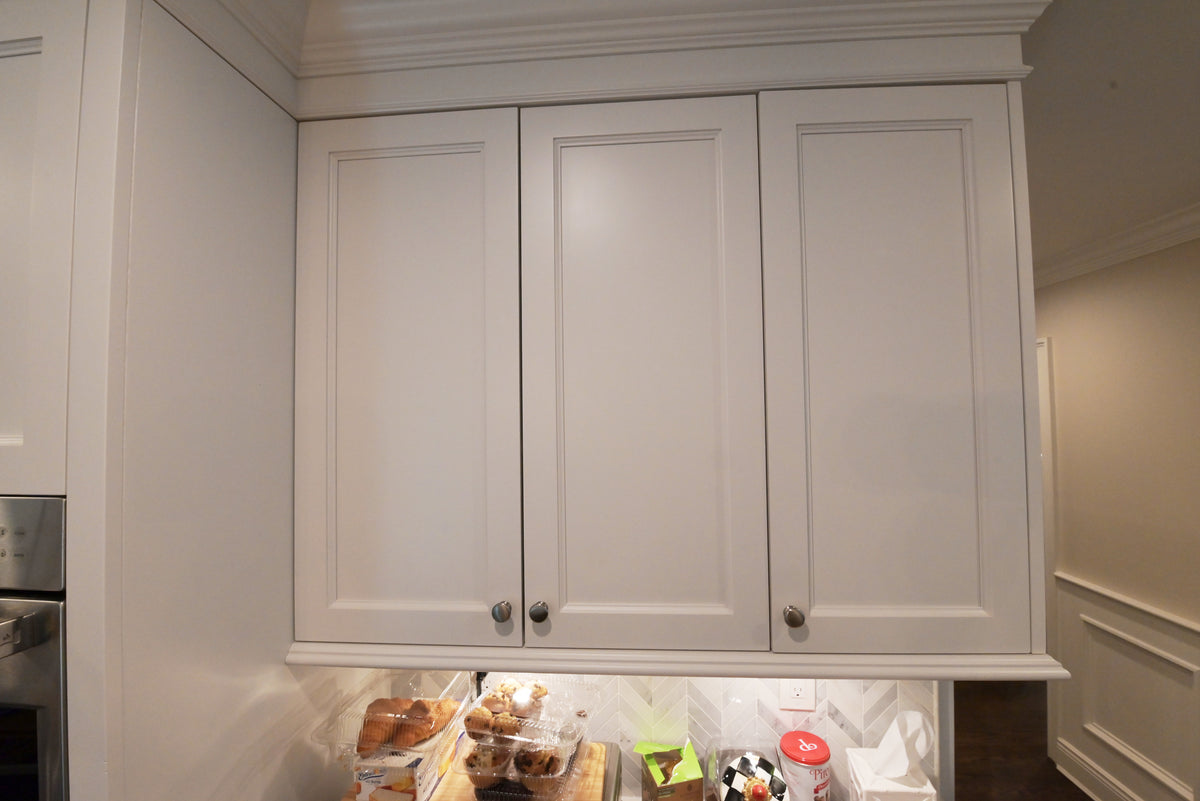 "The Claridge" Transitional White Kitchen with Island & Wolf Appliances