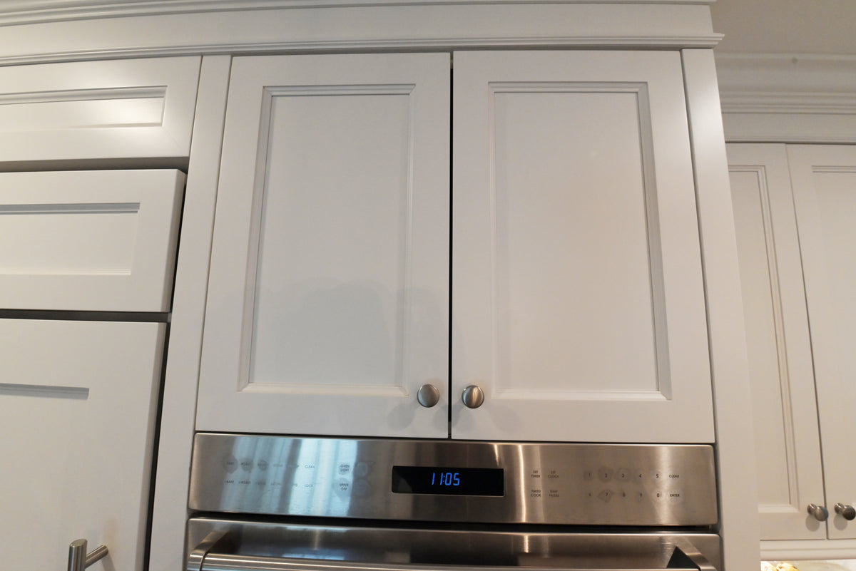 "The Claridge" Transitional White Kitchen with Island & Wolf Appliances
